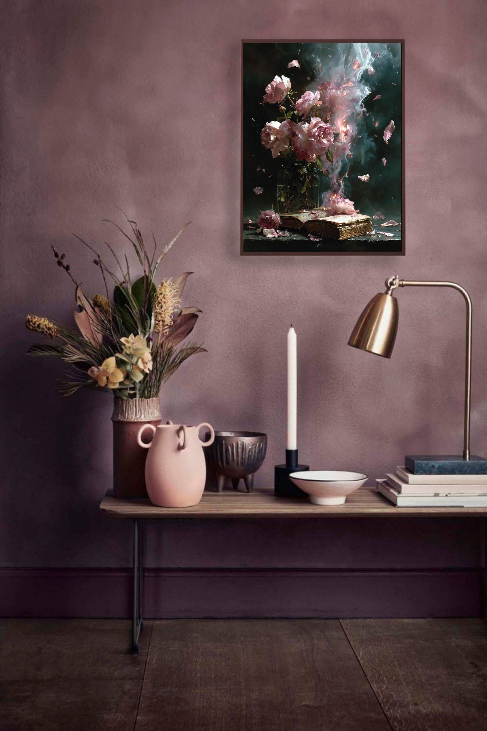 Burning Roses Art | Dramatic Opulence