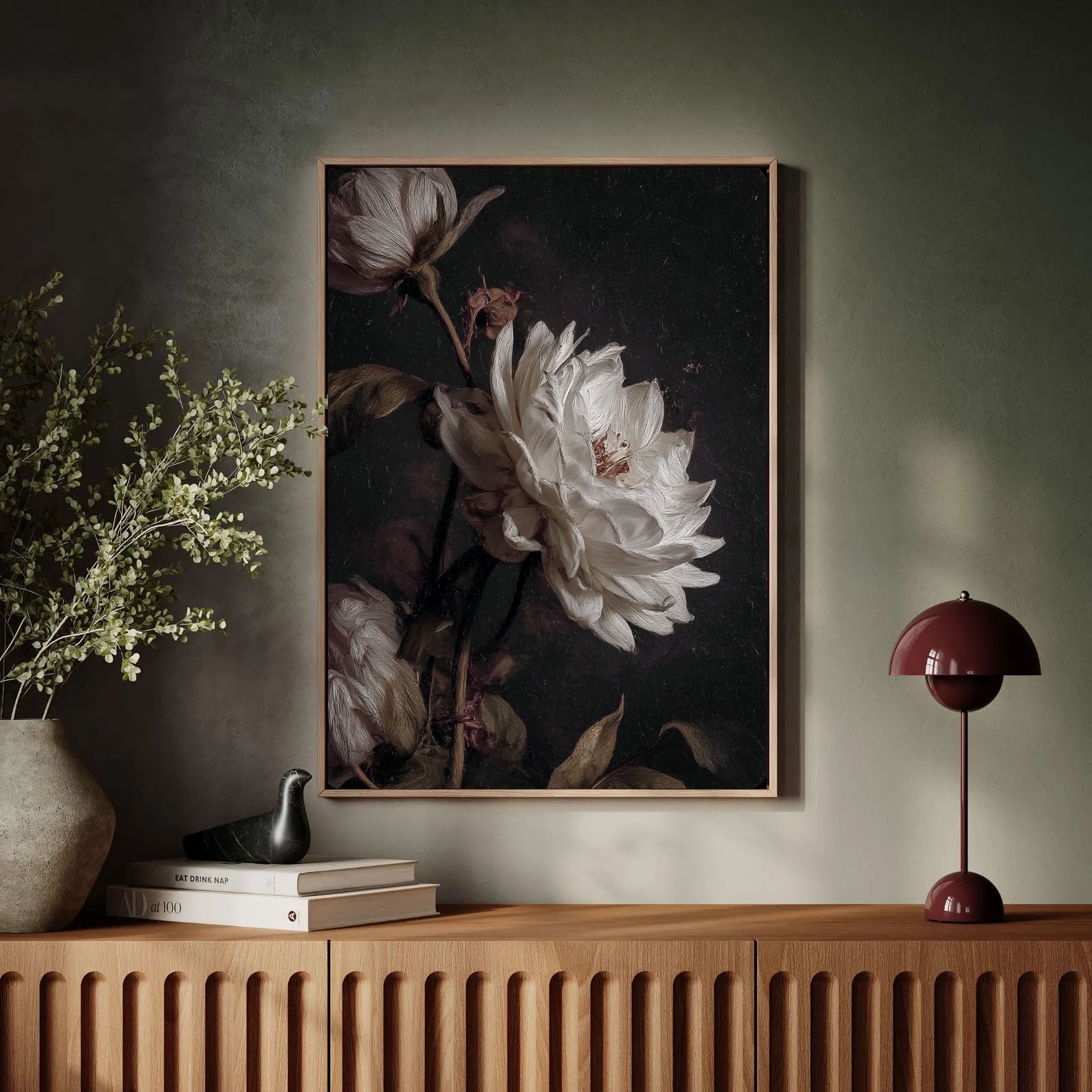 White Peony Art | Textured Opulence