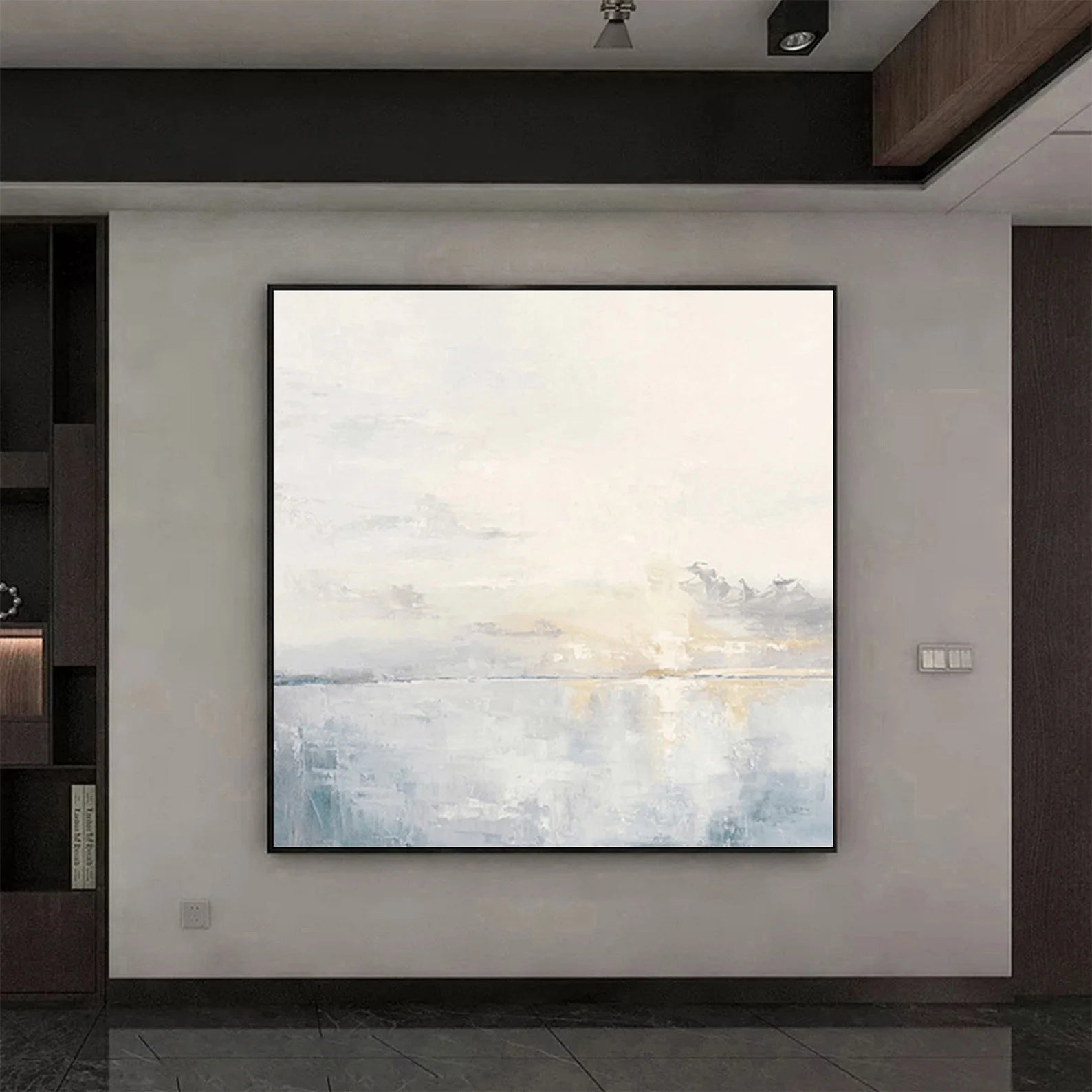 Minimalist Blue Seascape Art | Calm Sophistication