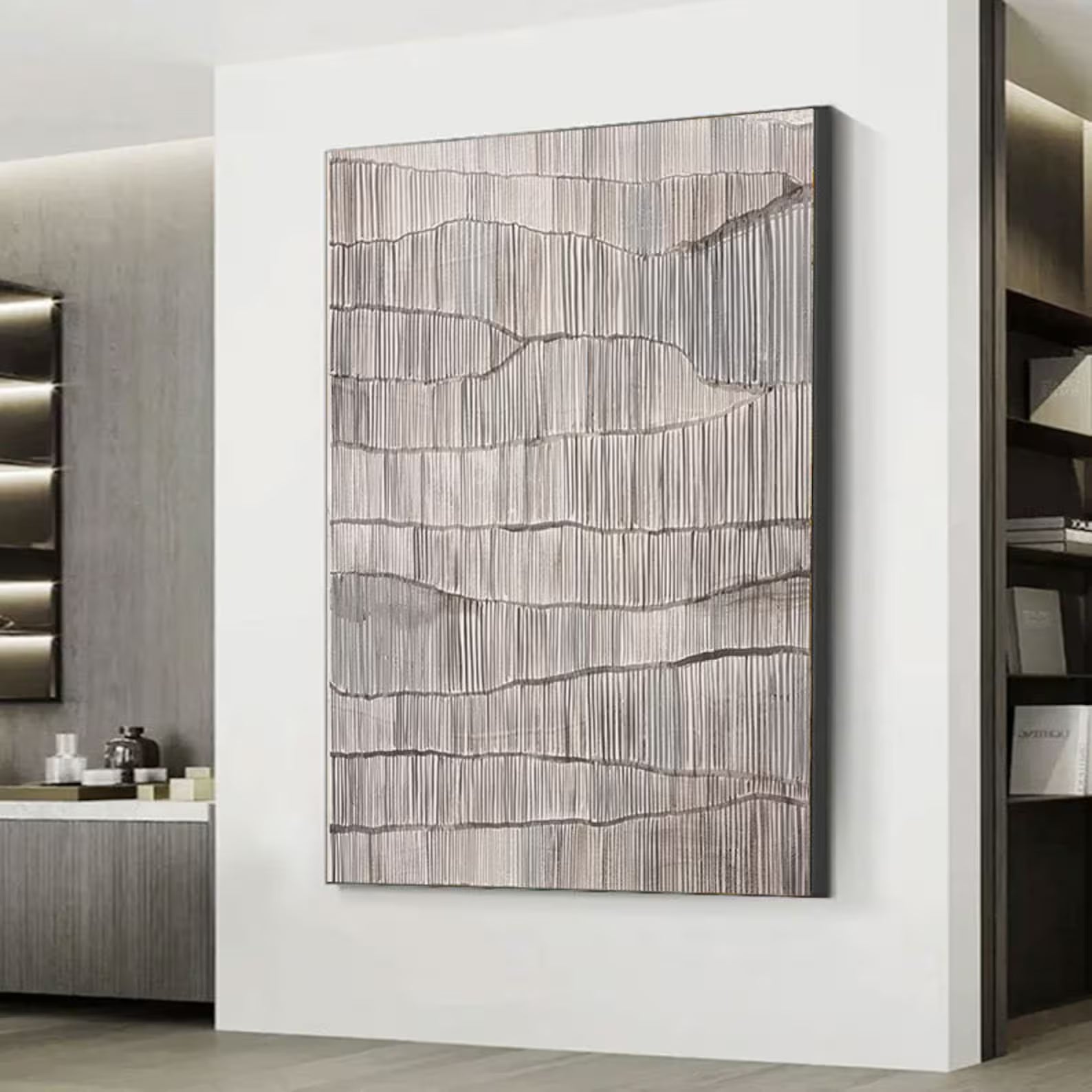 Textured Wave Minimalism | Beige Gray