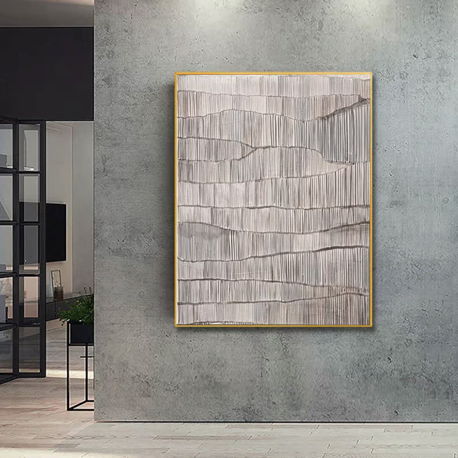 Textured Wave Minimalism | Beige Gray