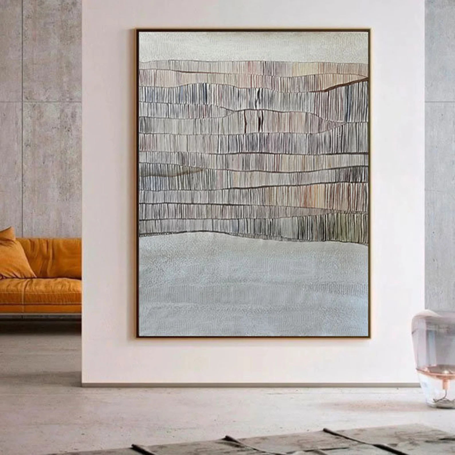 Textured Wave Serenity | Beige Gray