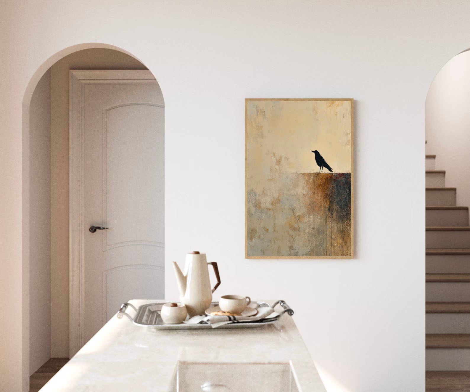 Textured Raven Art | Moody Sophistication