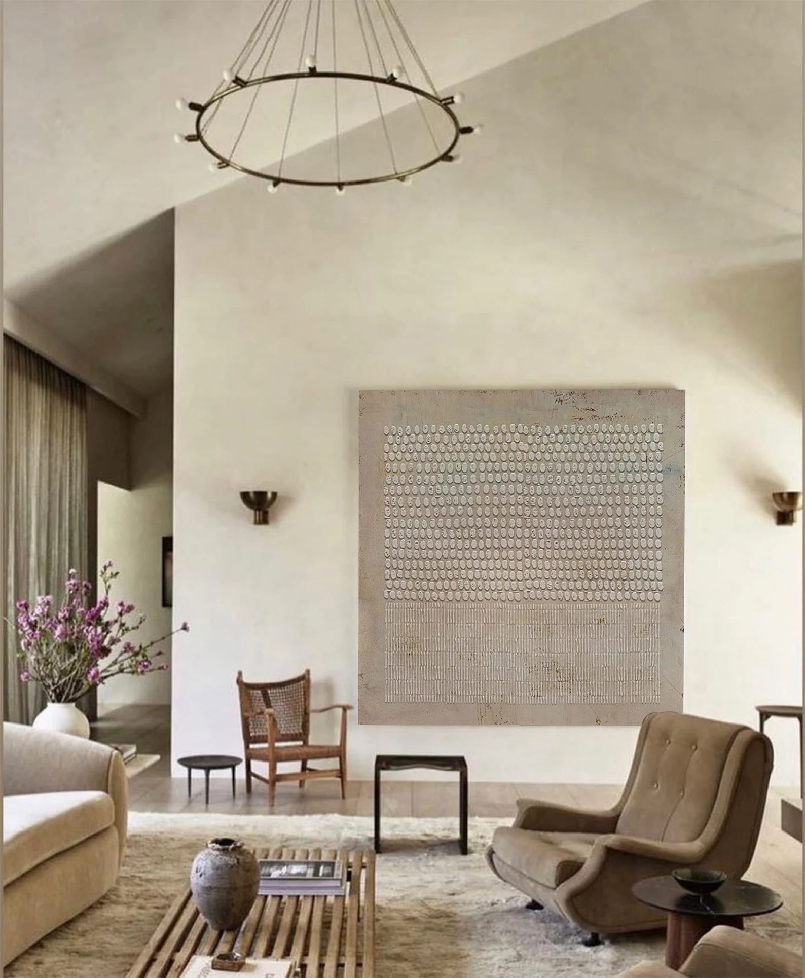 Textured Grid Dot Art | Understated Refinement