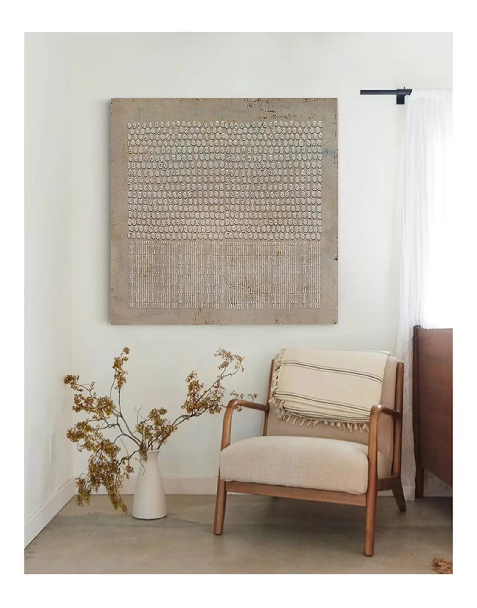 Textured Grid Dot Art | Understated Refinement