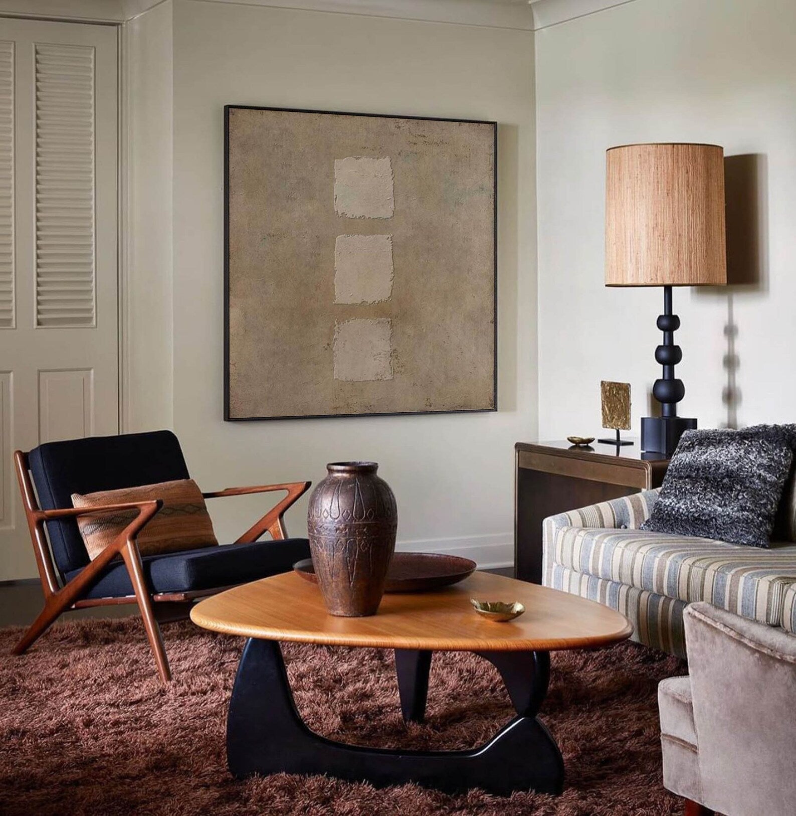 Textured Beige Block Art | Subtle Sophistication