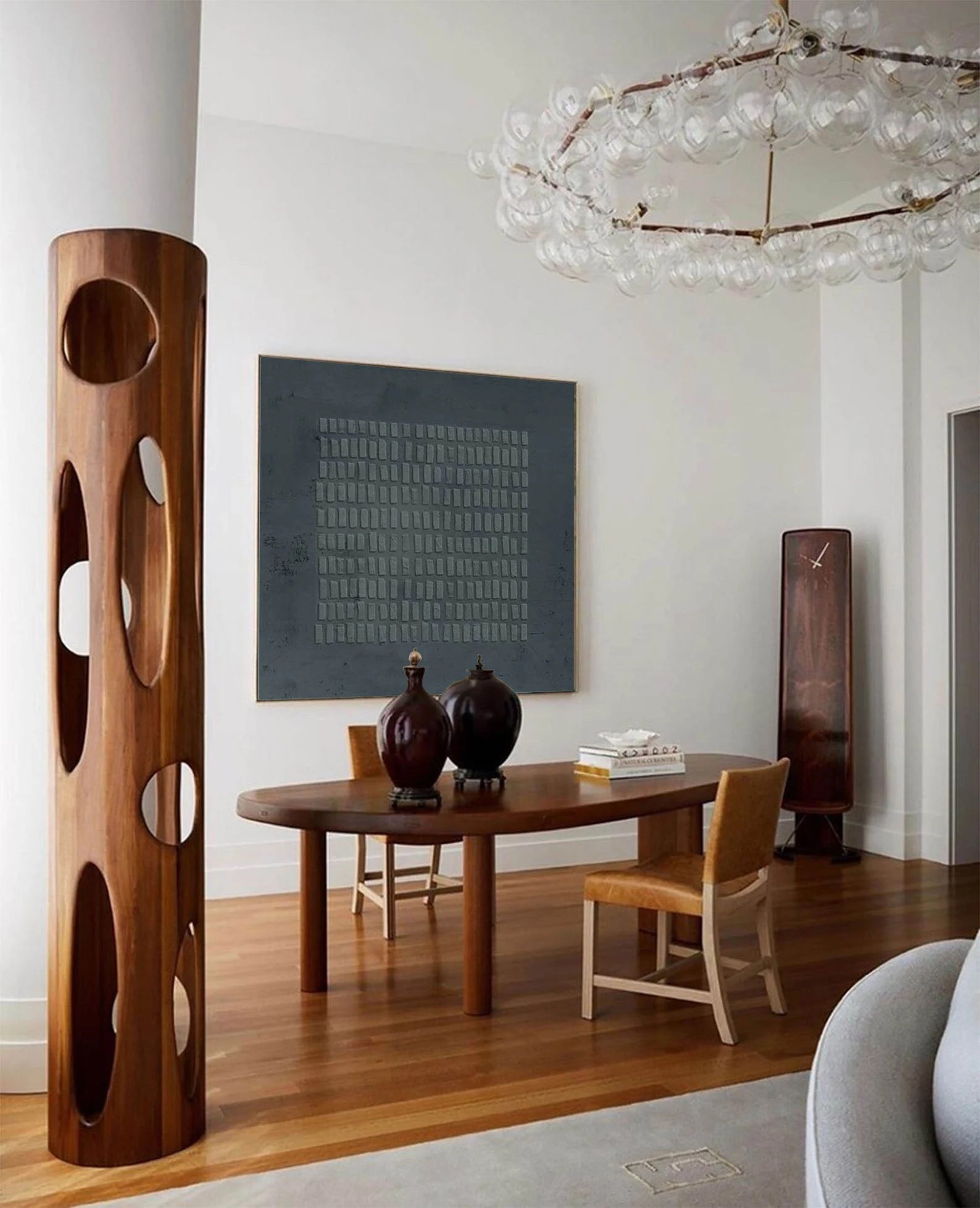 Textured Blue Grid Art | Subtle Refinement