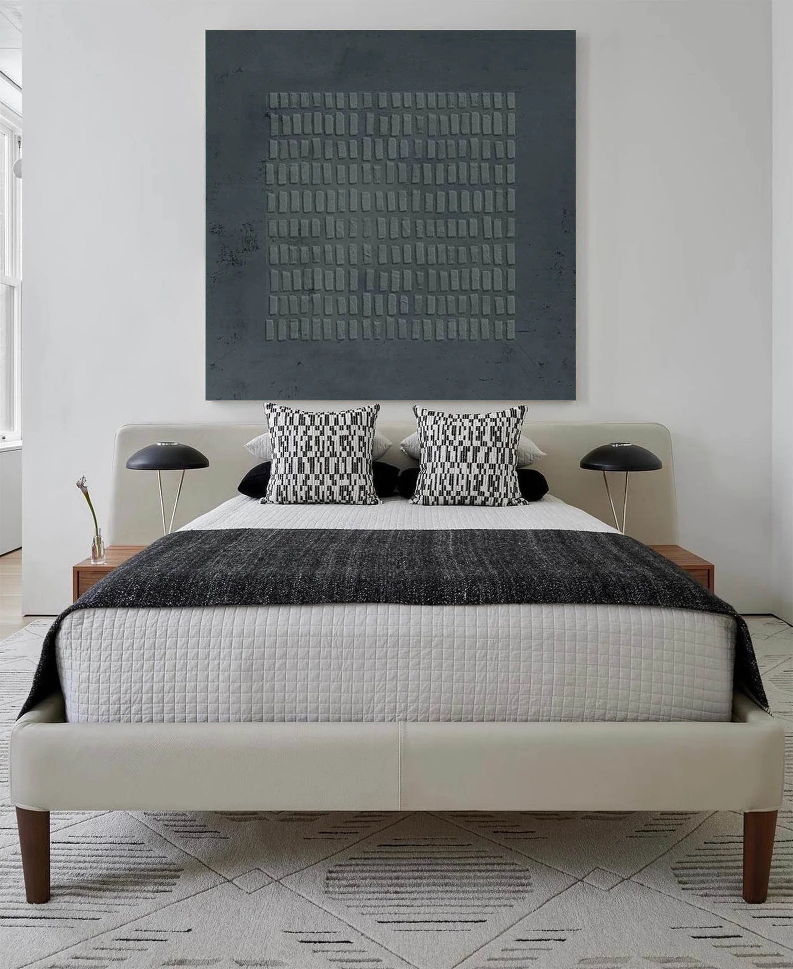 Textured Blue Grid Art | Subtle Refinement