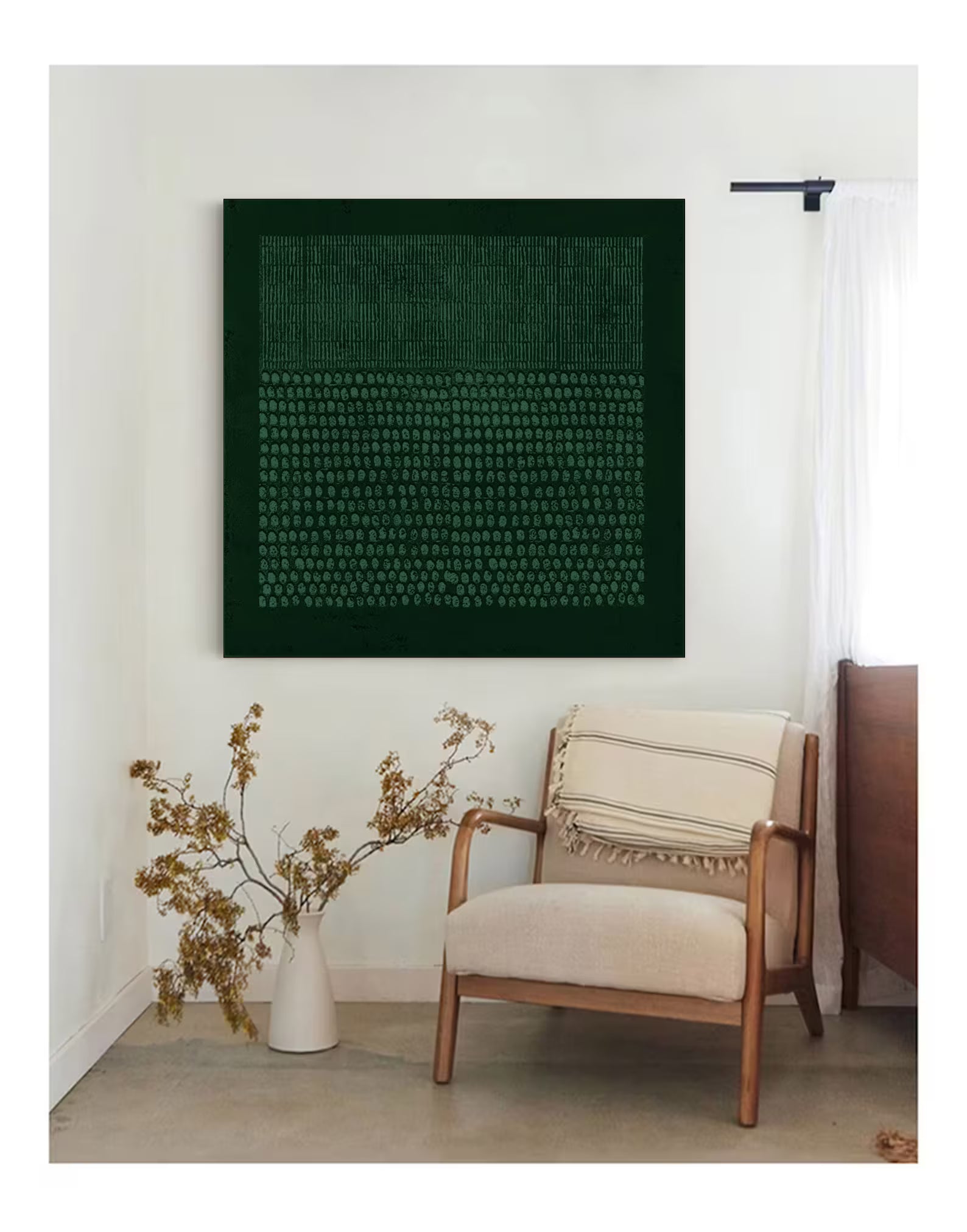 Textured Green Matrix Art | Modern Sophistication