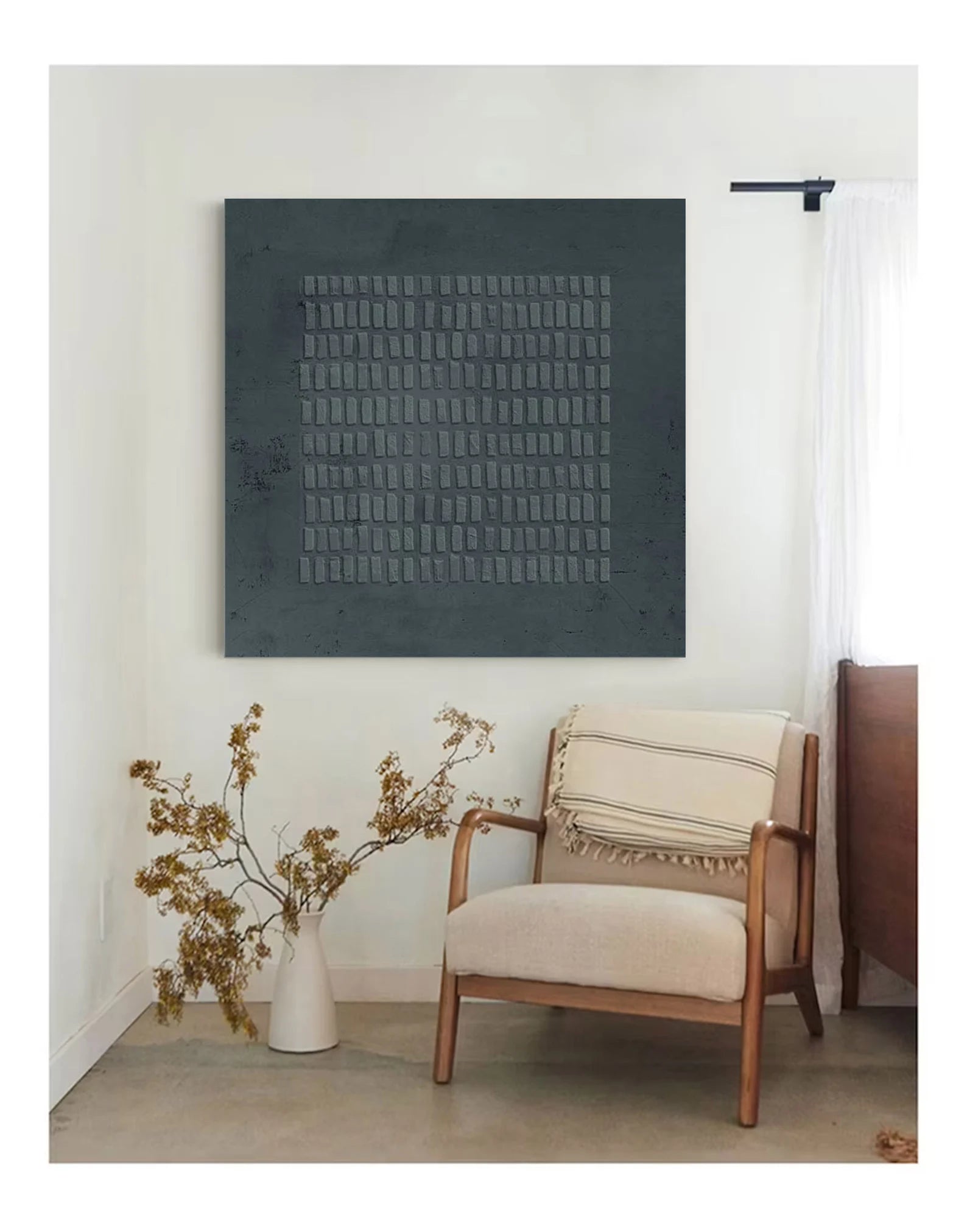 Textured Blue Grid Art | Subtle Refinement