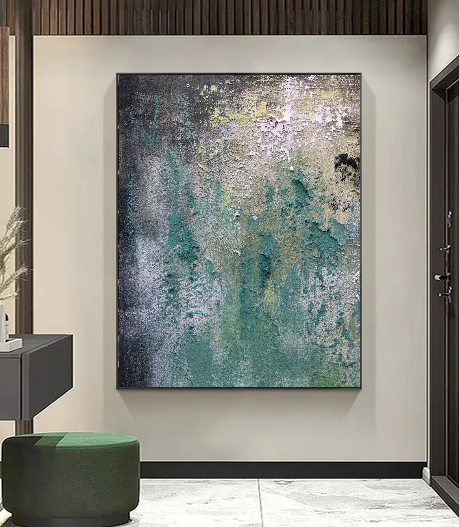 Textured Botanical Vibrance | Teal Gray