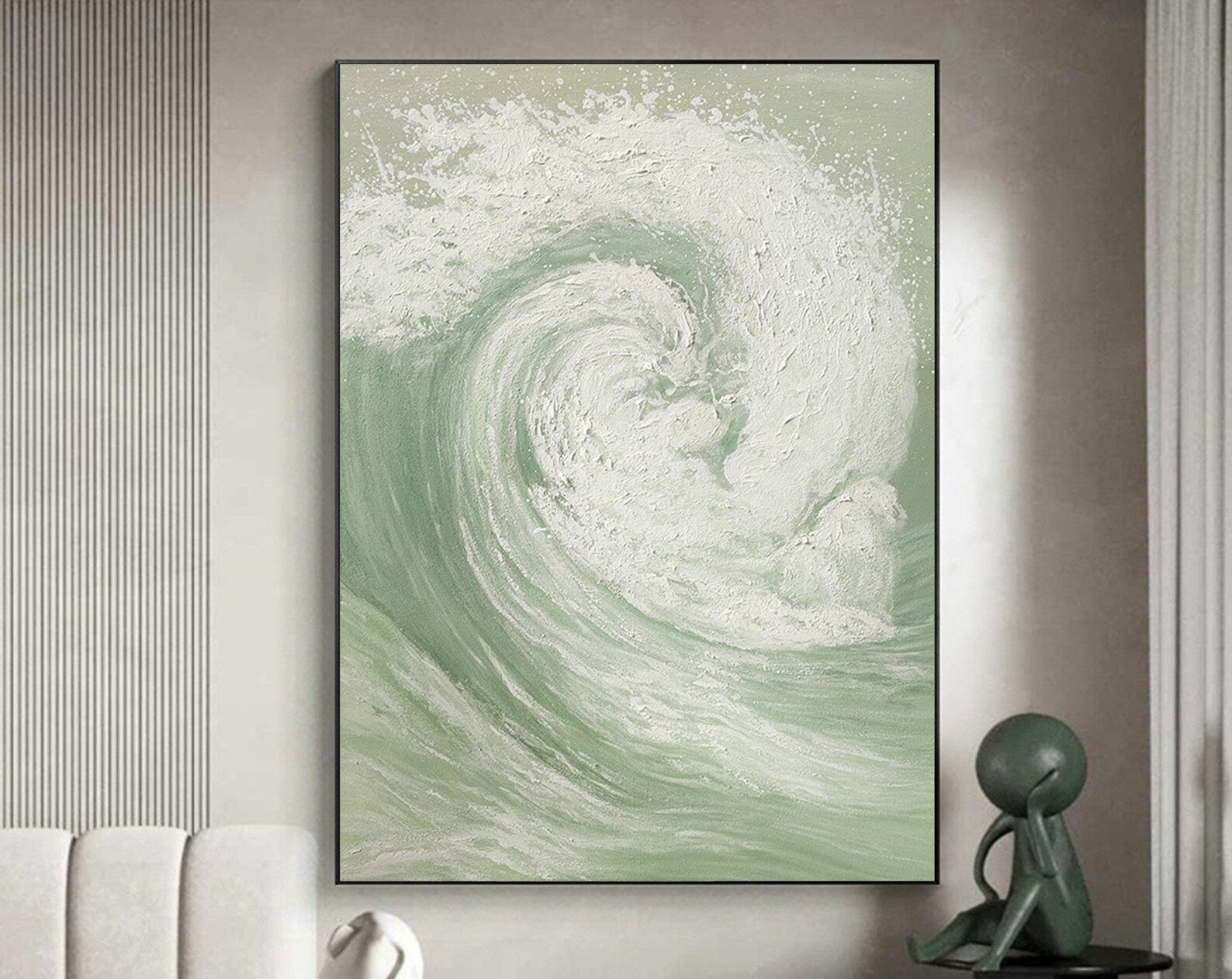 Textured Wave Serenity | Sage White