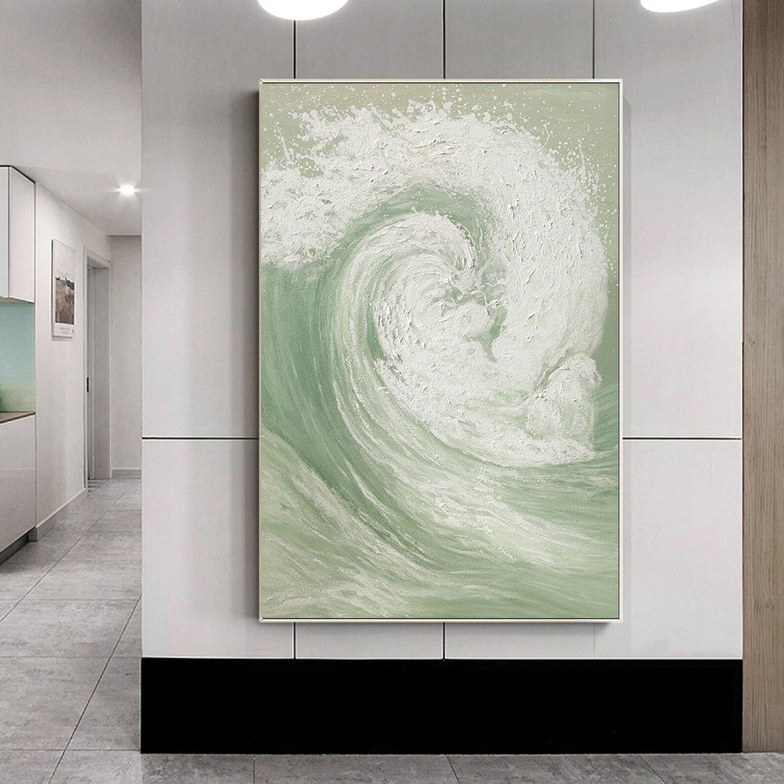 Textured Wave Serenity | Sage White