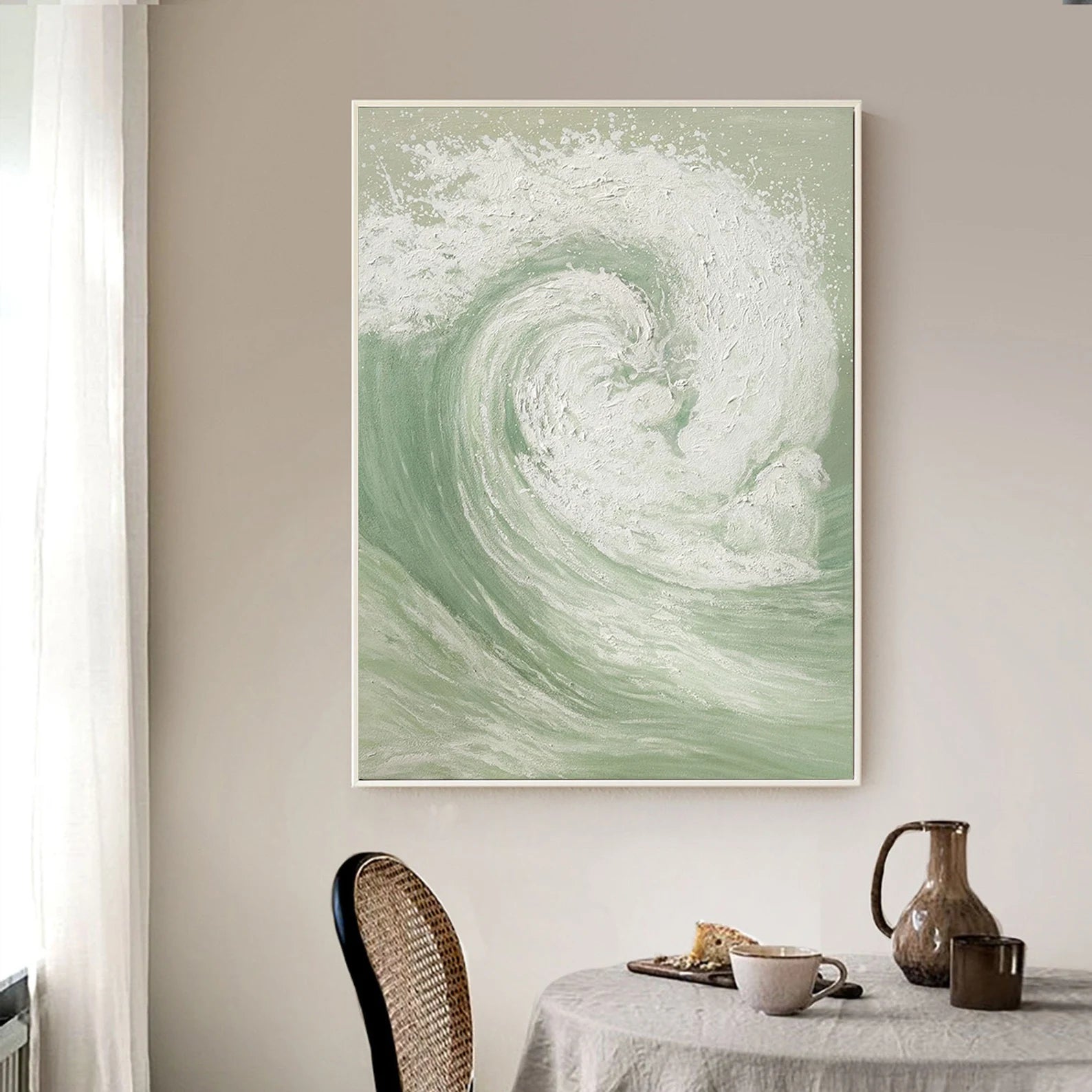 Textured Wave Serenity | Sage White