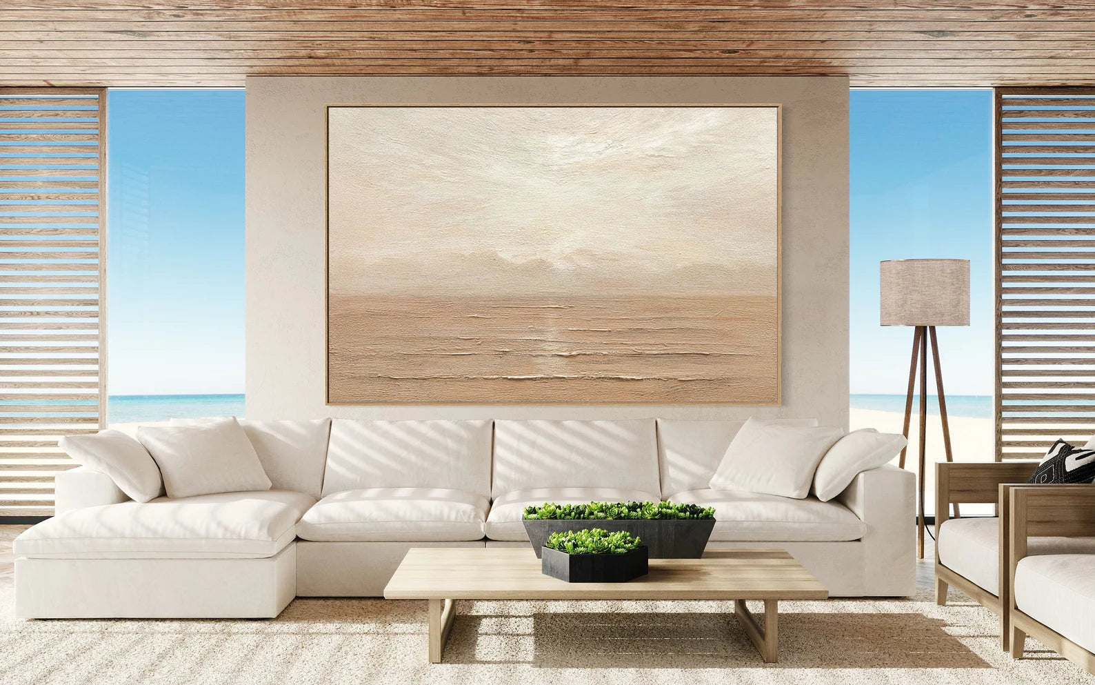 Textured Landscape Serenity | Beige Tone