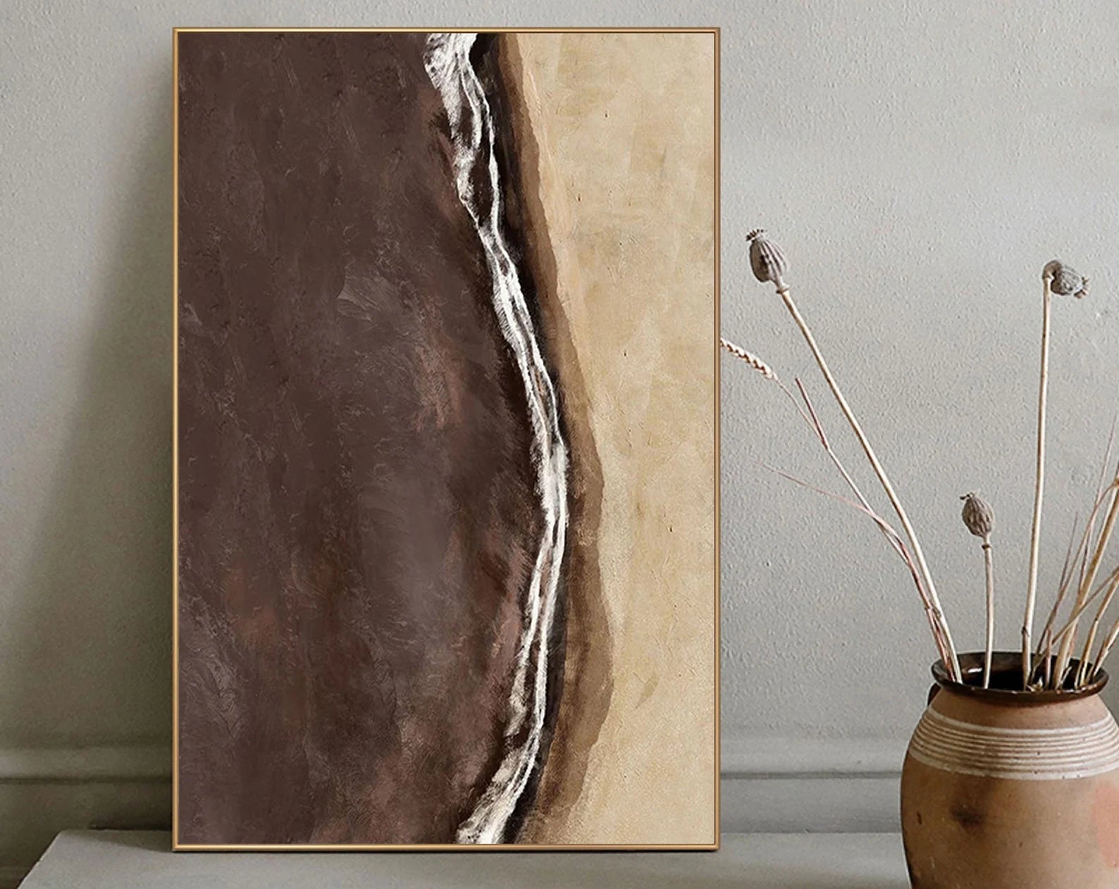 Textured Terrain Elegance | Brown Beige