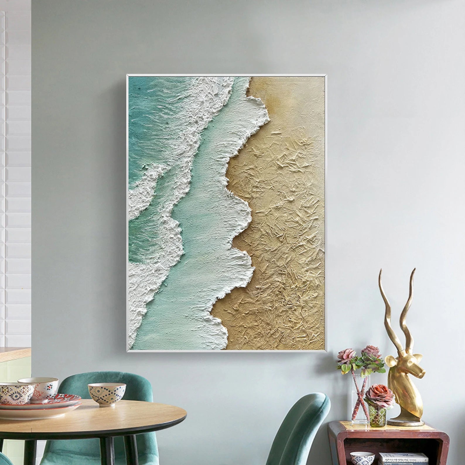 Textured Coastal Splendor | Aqua Shore