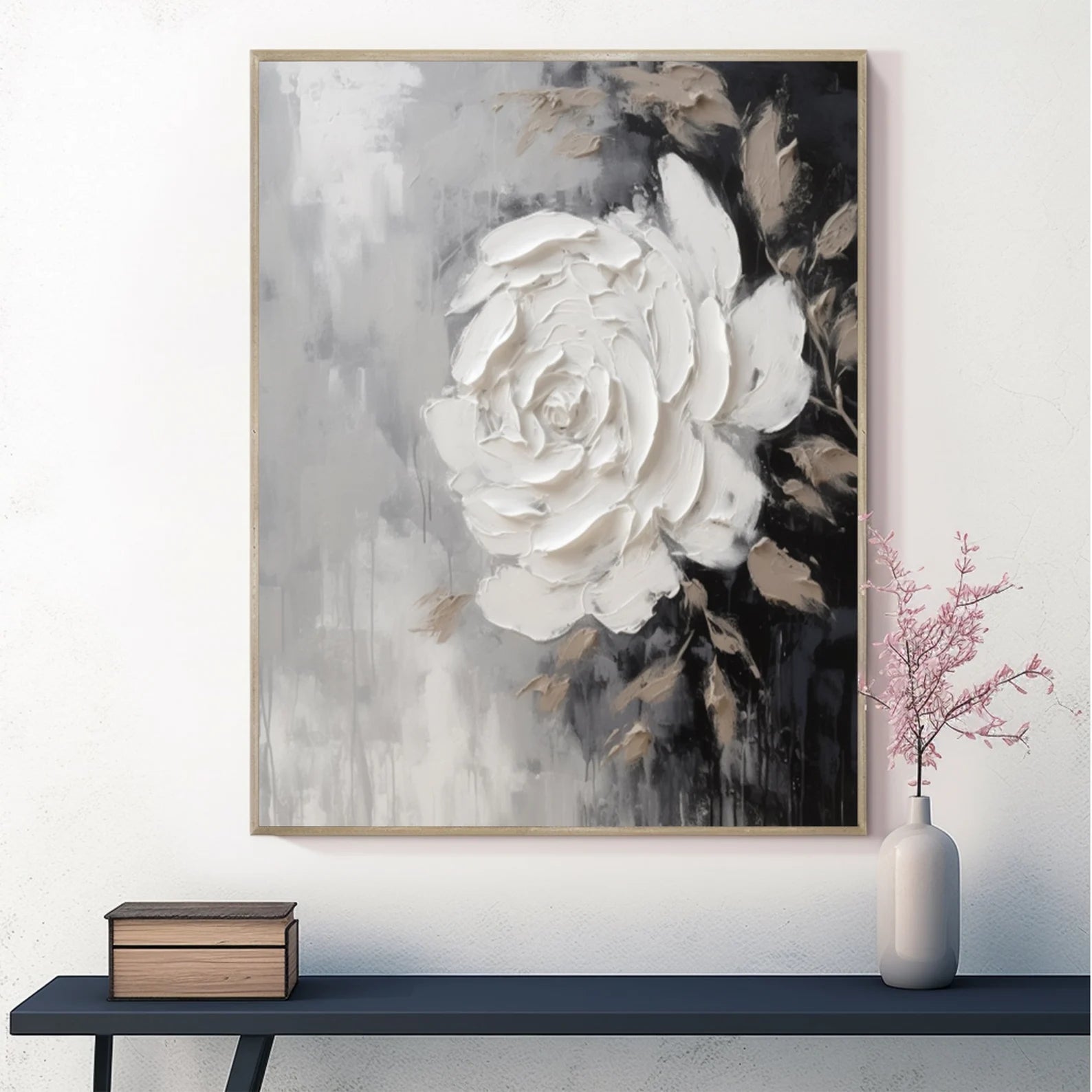 Textured Floral Opulence | White Rose