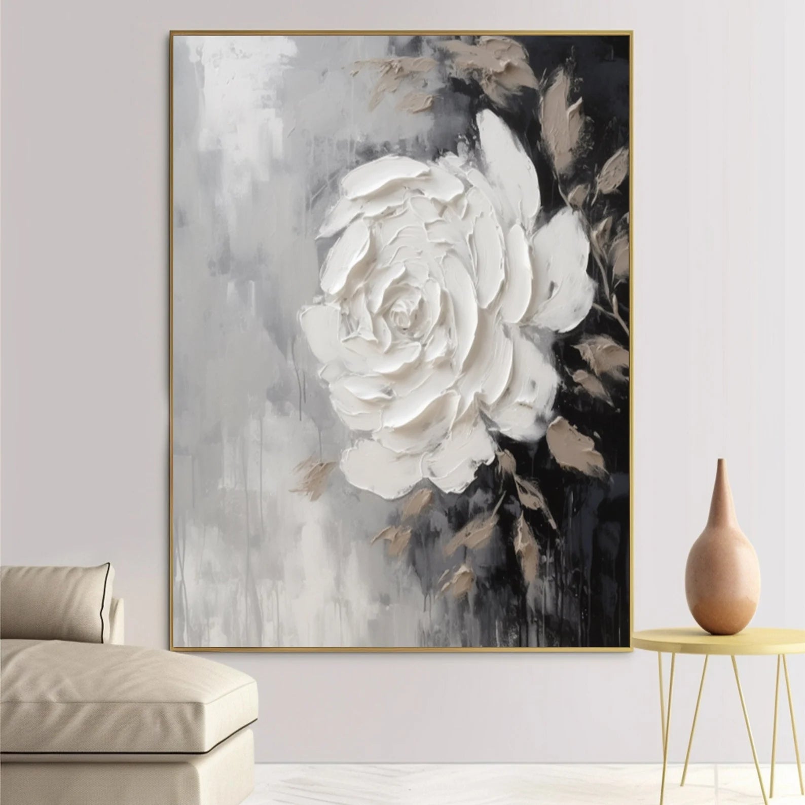 Textured Floral Opulence | White Rose