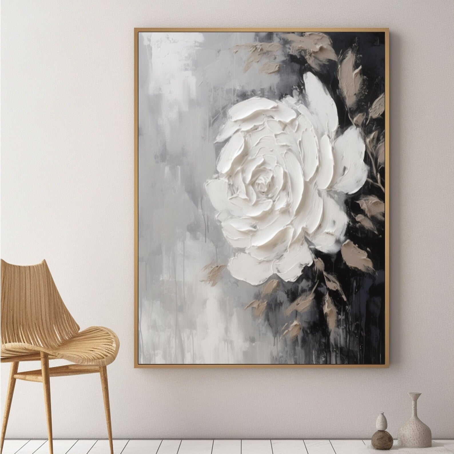 Textured Floral Opulence | White Rose