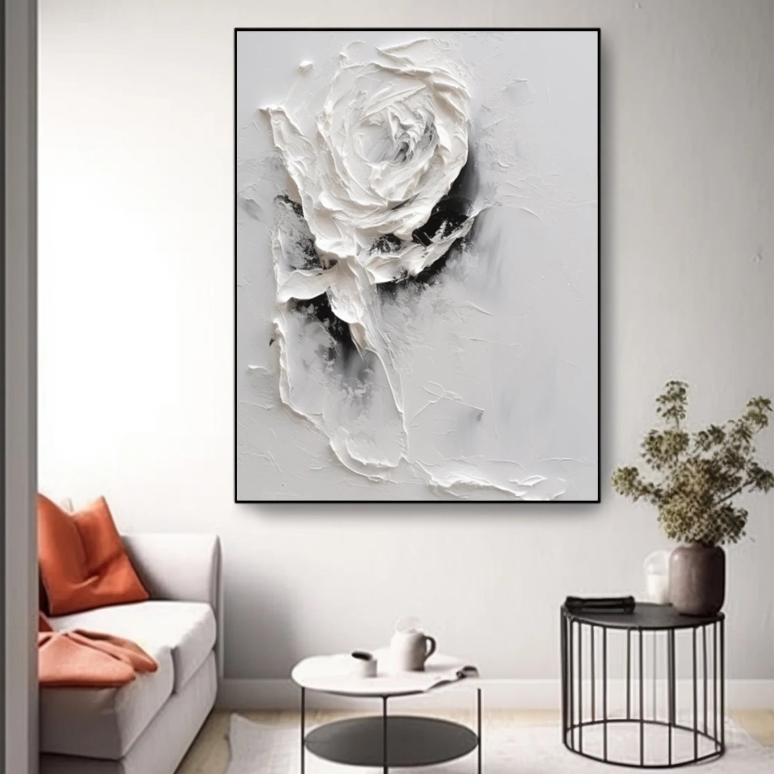 Textured Rosette Opulence | Alabaster Bloom