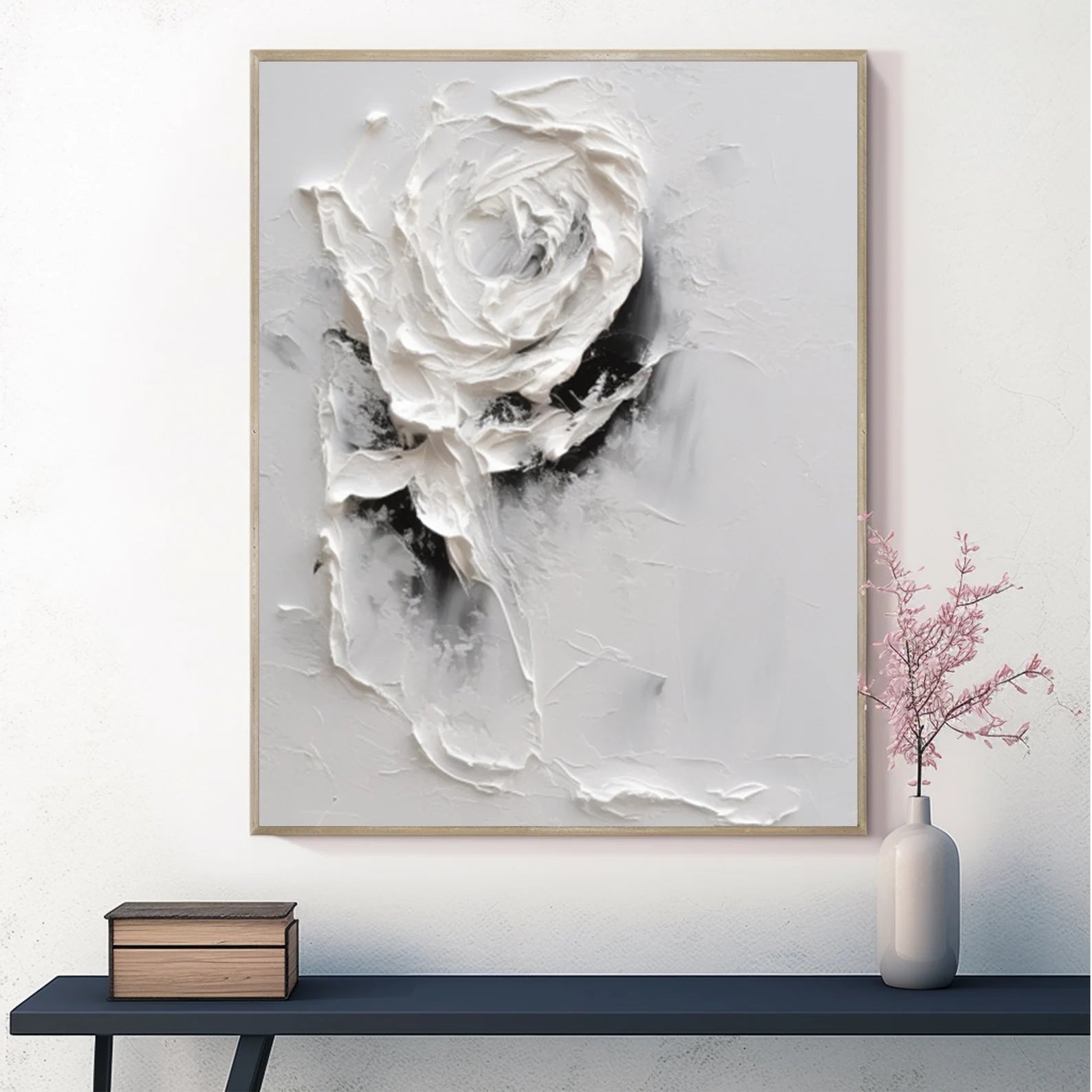 Textured Rosette Opulence | Alabaster Bloom