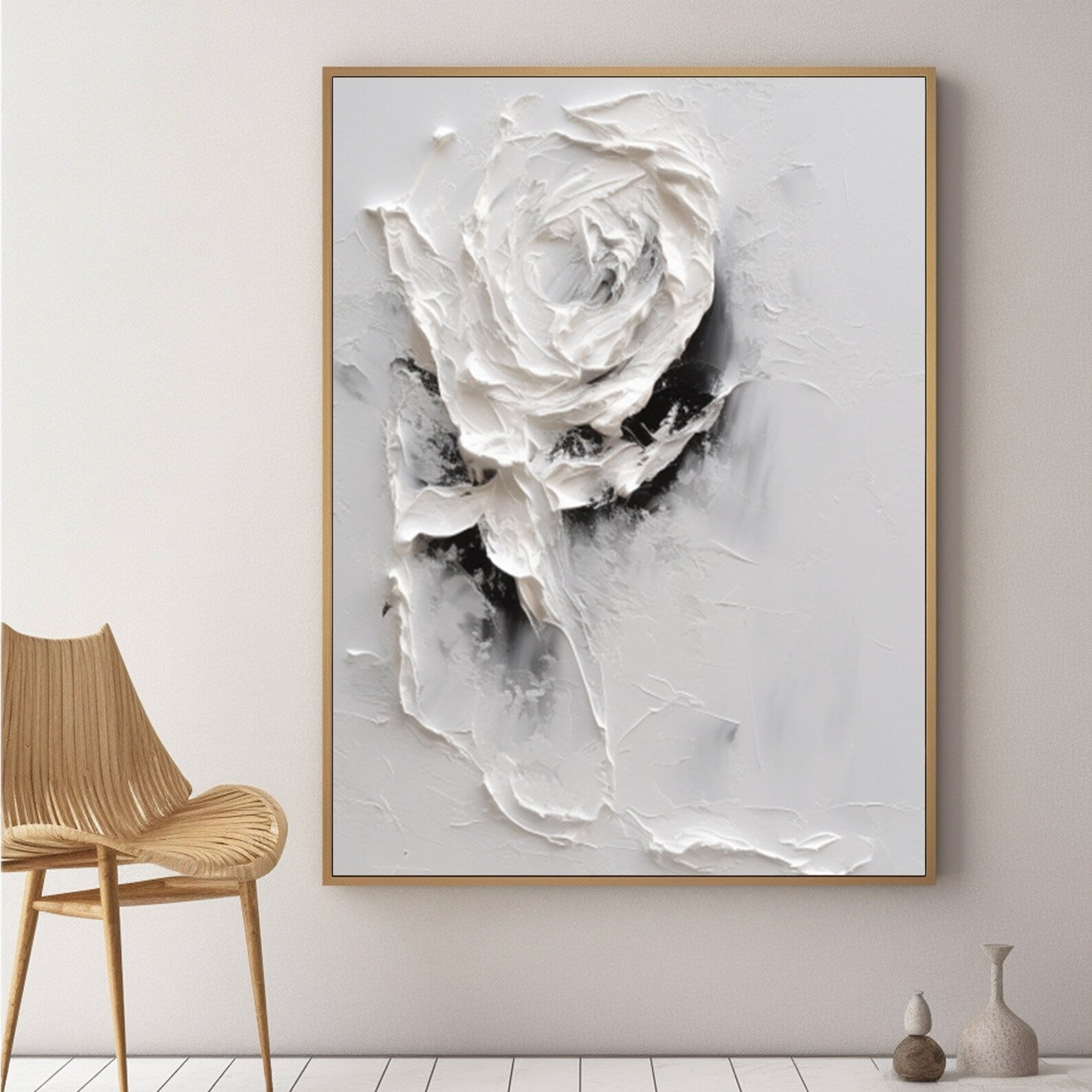 Textured Rosette Opulence | Alabaster Bloom