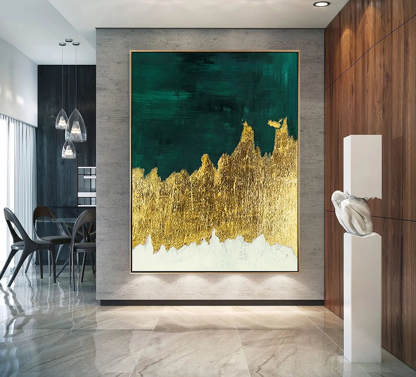 Textured Glam Opulence | Gold Emerald