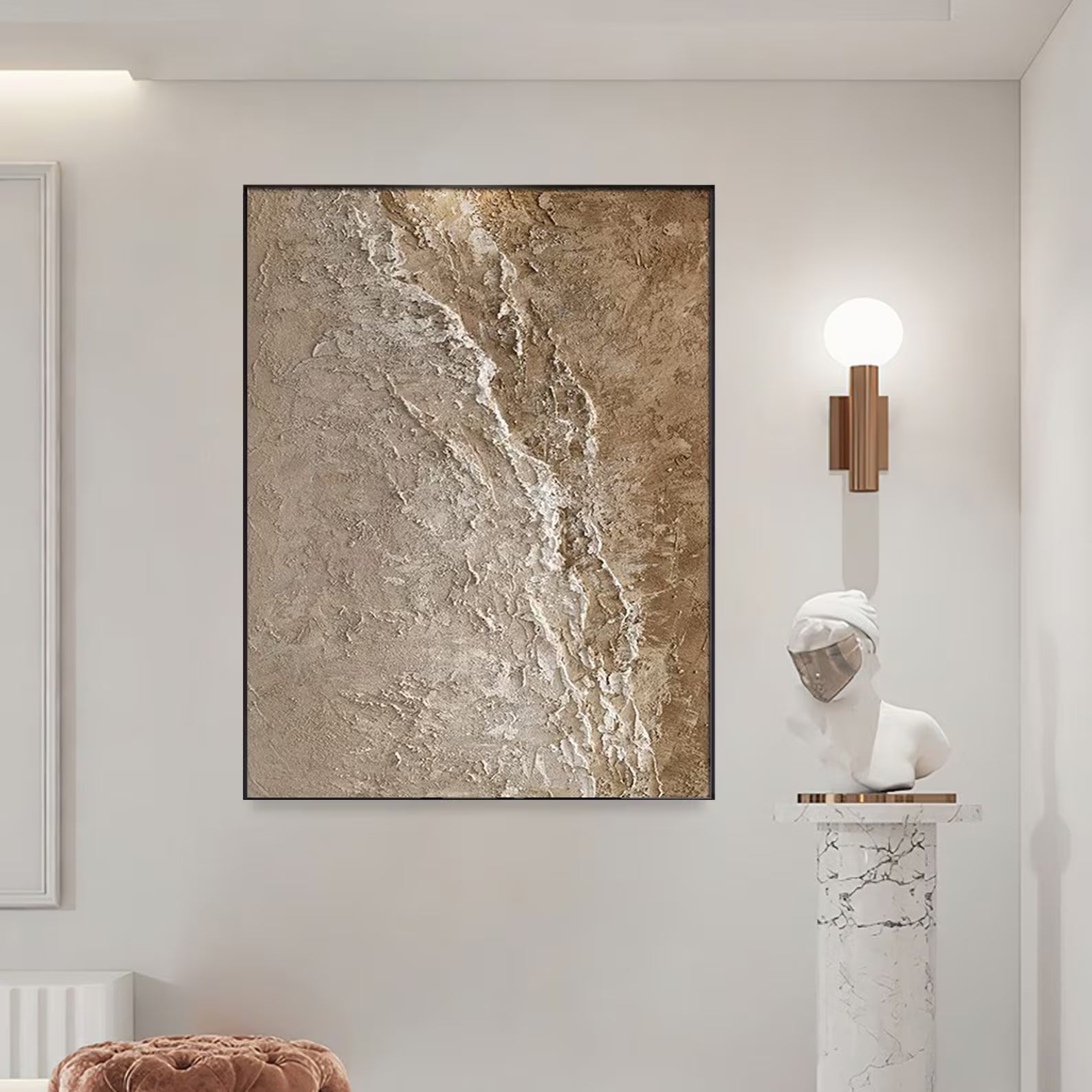 Textured Earthy Elegance | Beige Brown