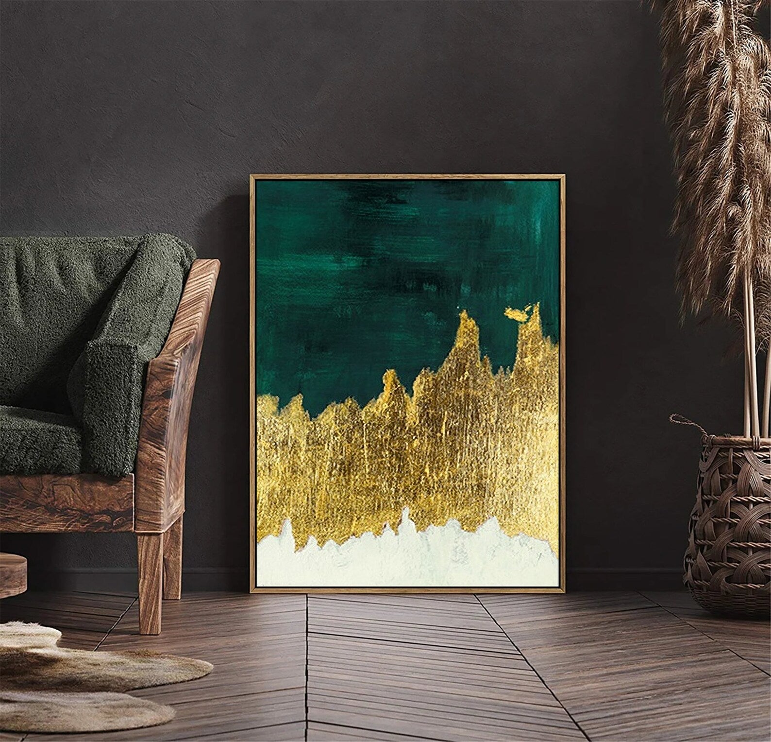 Textured Glam Opulence | Gold Emerald