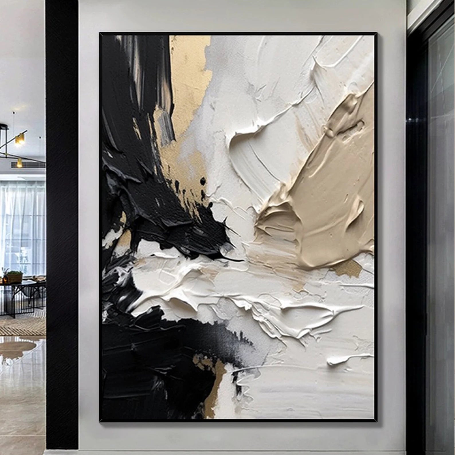 Textured Opulent Abstraction | Black Gold