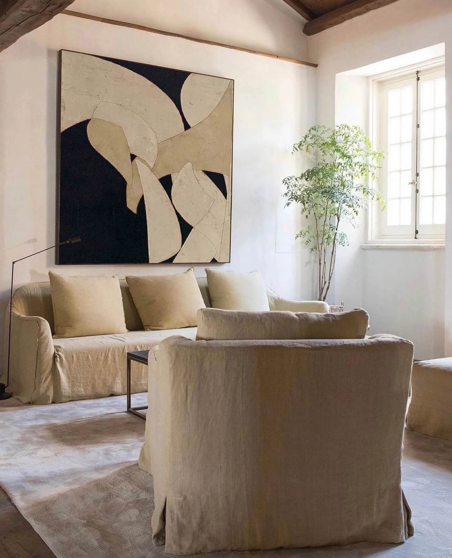 Abstract Neutral Form Art | Elegant Sophistication