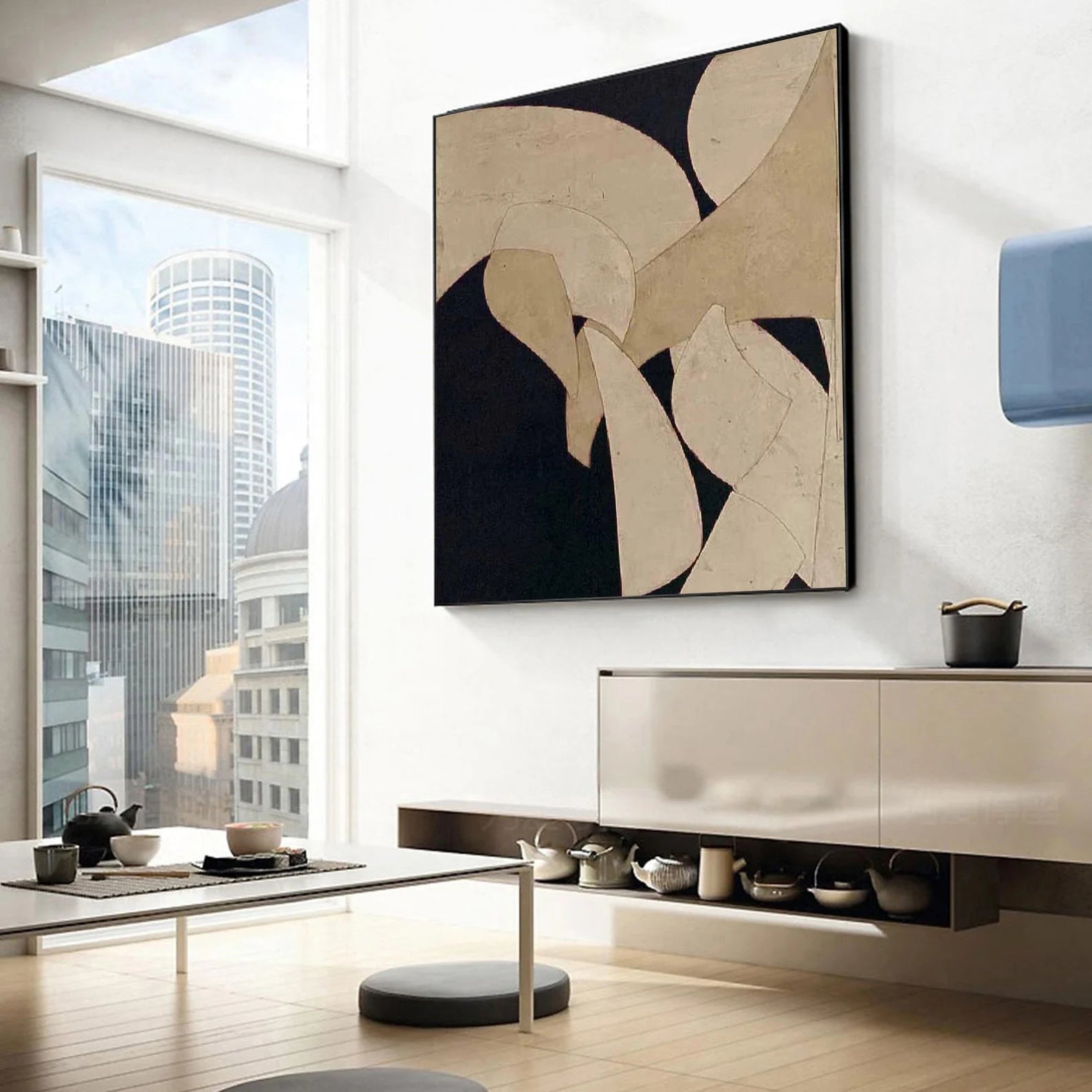 Abstract Neutral Form Art | Elegant Sophistication