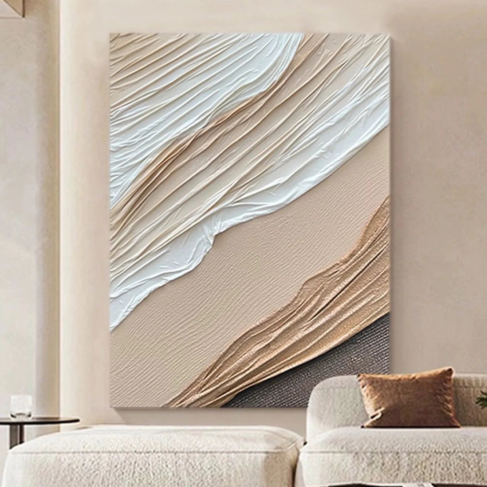 Textured Dune Sophistication | Beige White