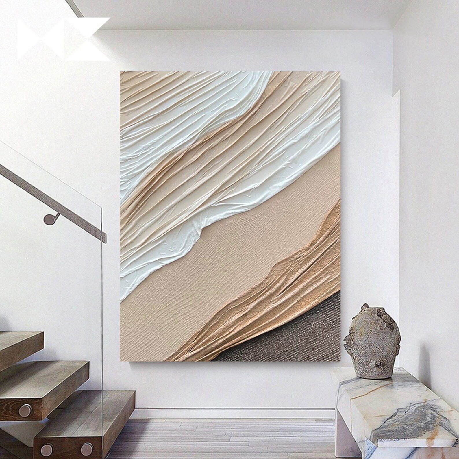 Textured Dune Sophistication | Beige White