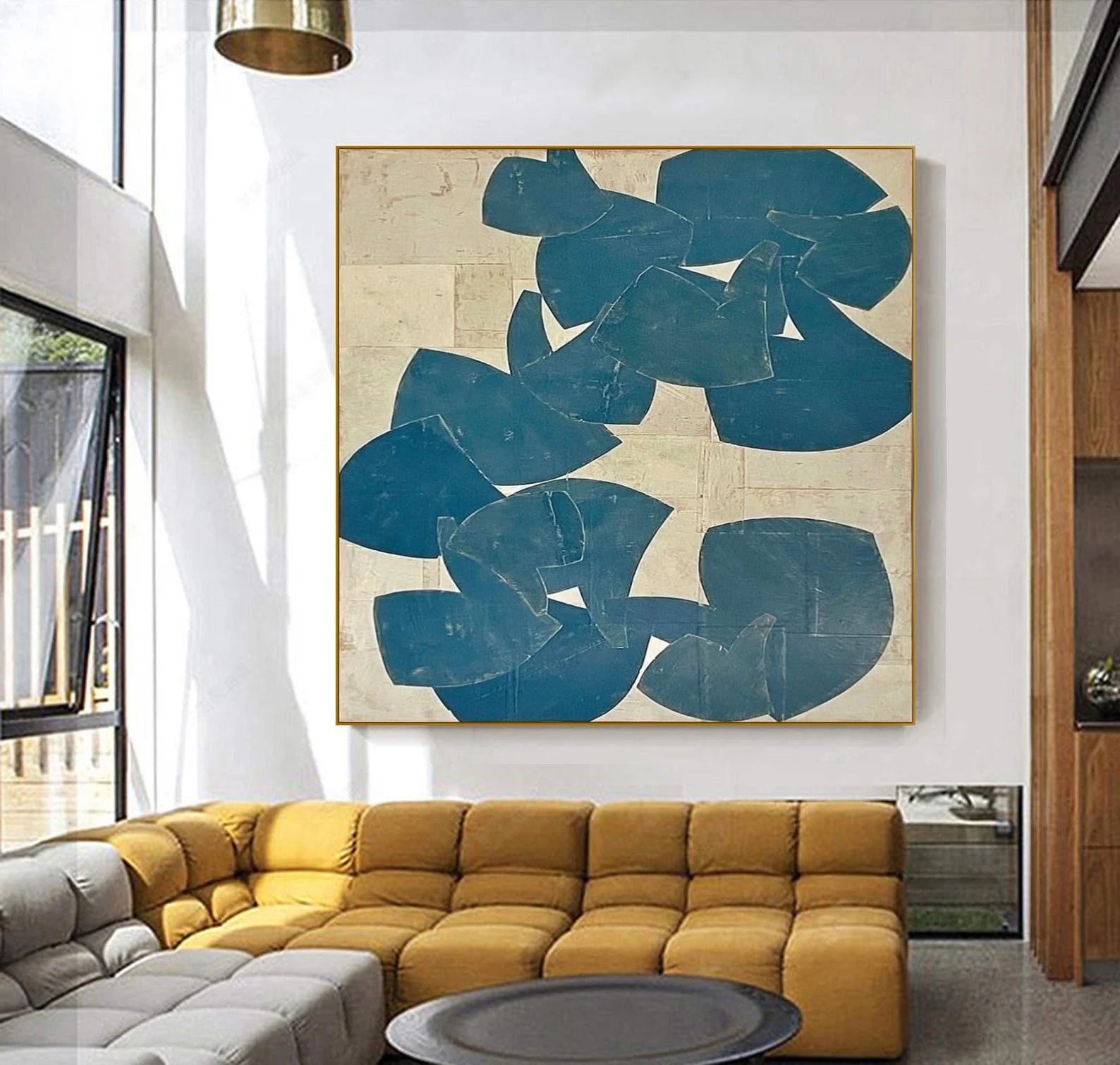 Abstract Teal Shape Art | Contemporary Elegance