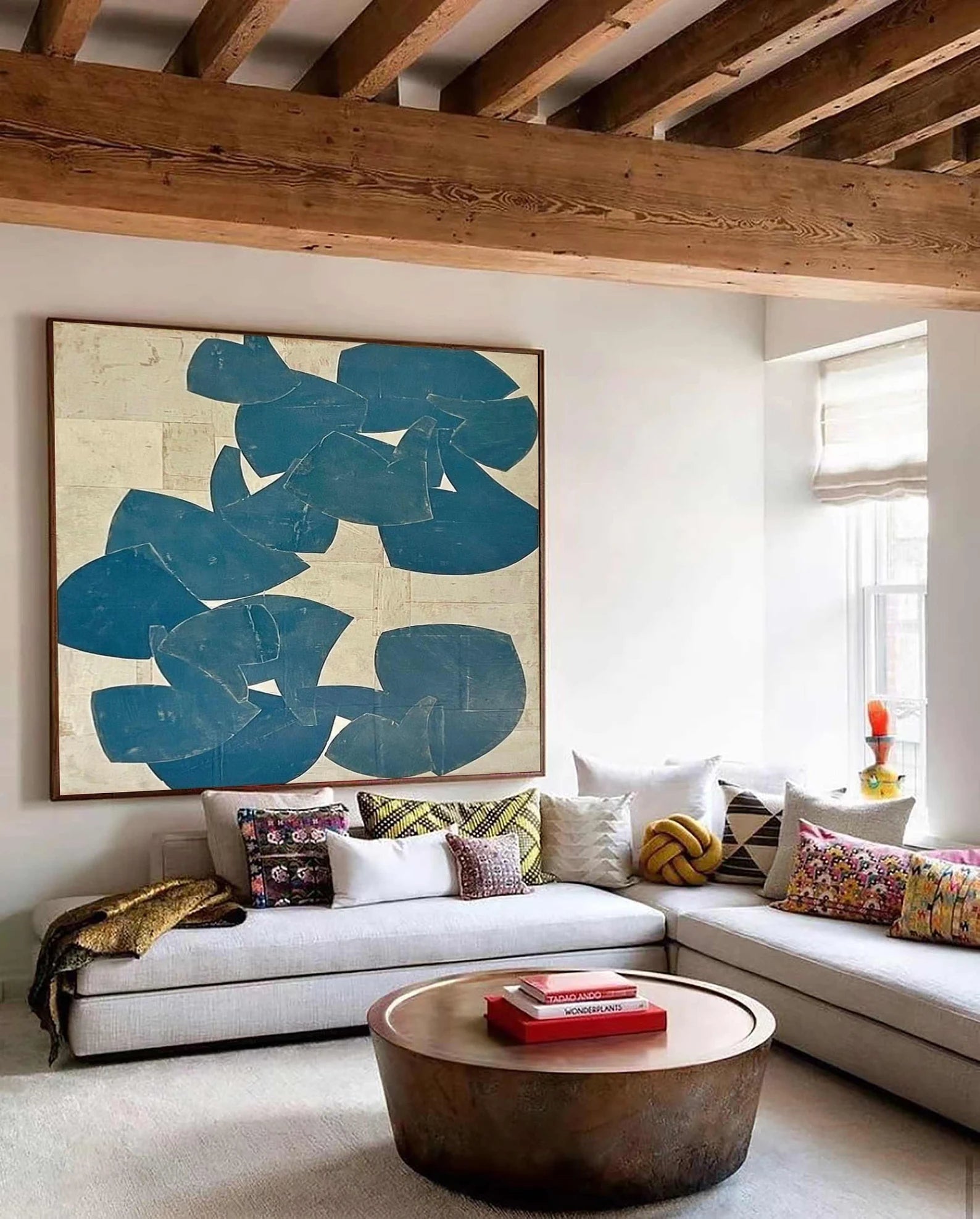 Abstract Teal Shape Art | Contemporary Elegance