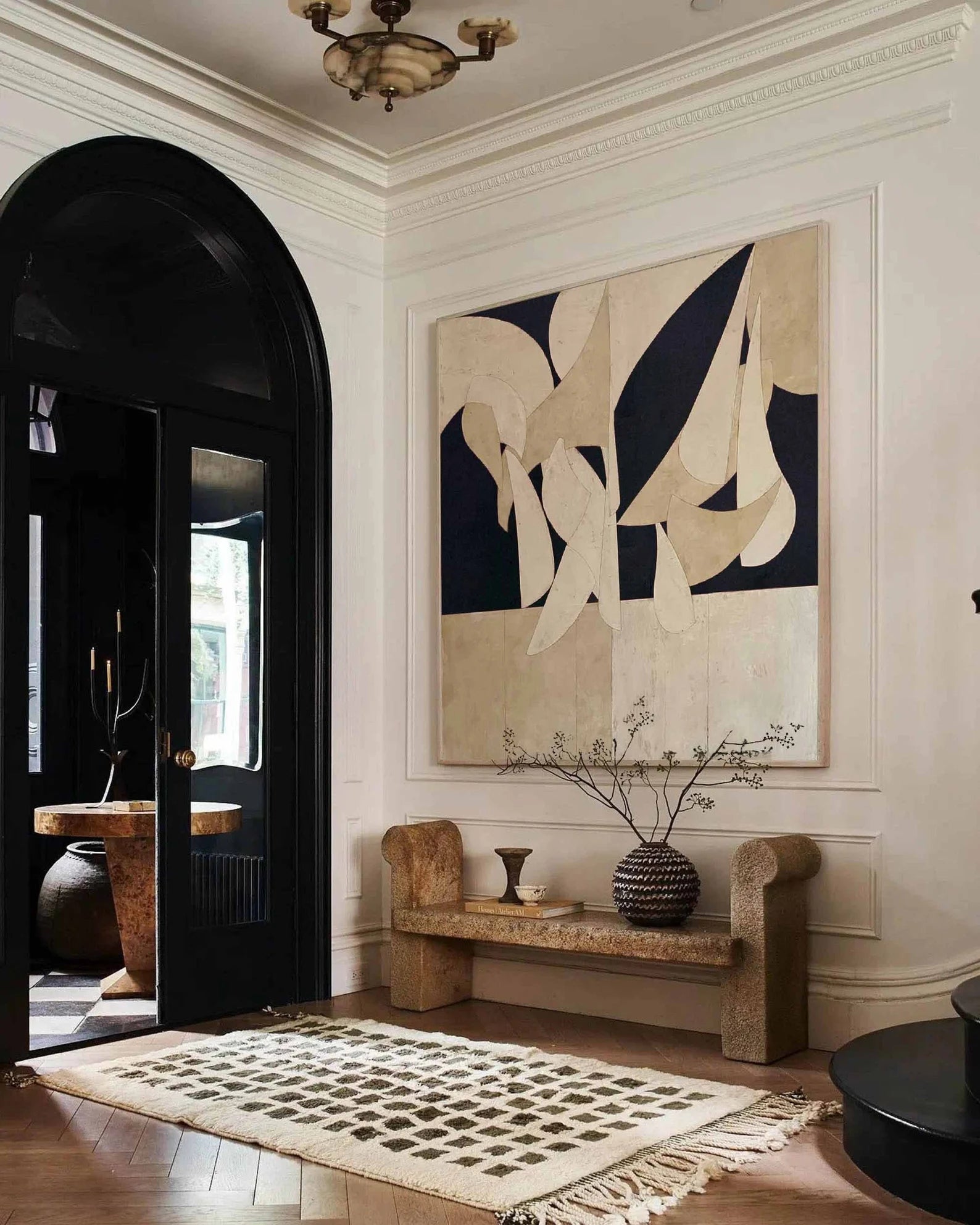 Abstract Neutral Shape Art | Chic Sophistication