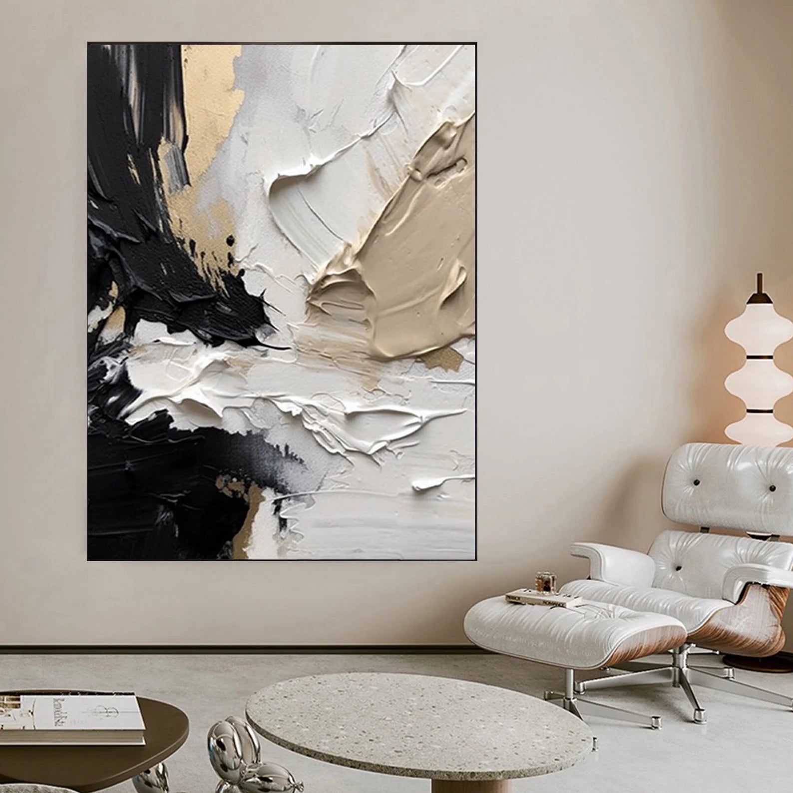 Textured Opulent Abstraction | Black Gold