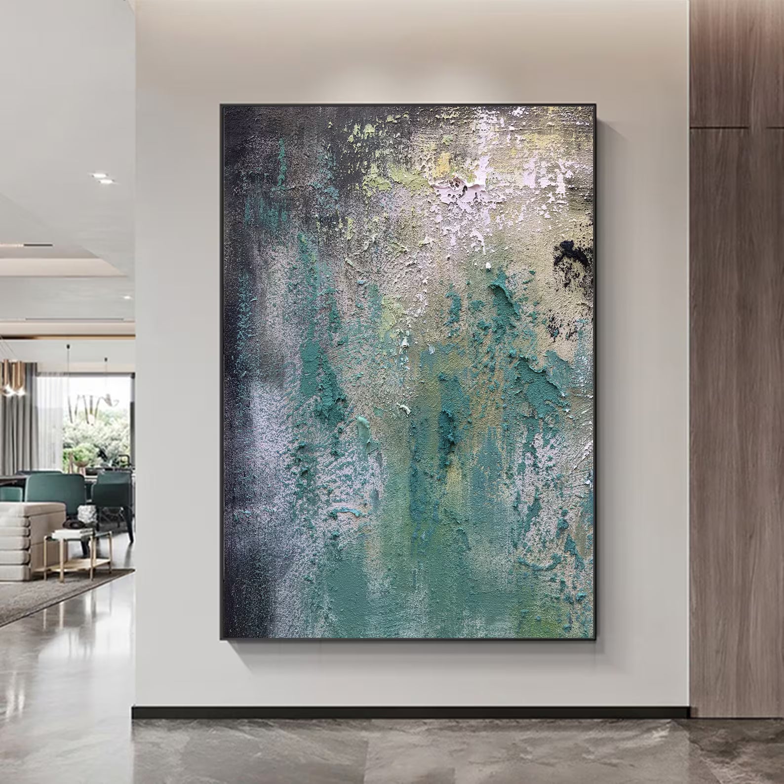 Textured Botanical Vibrance | Teal Gray