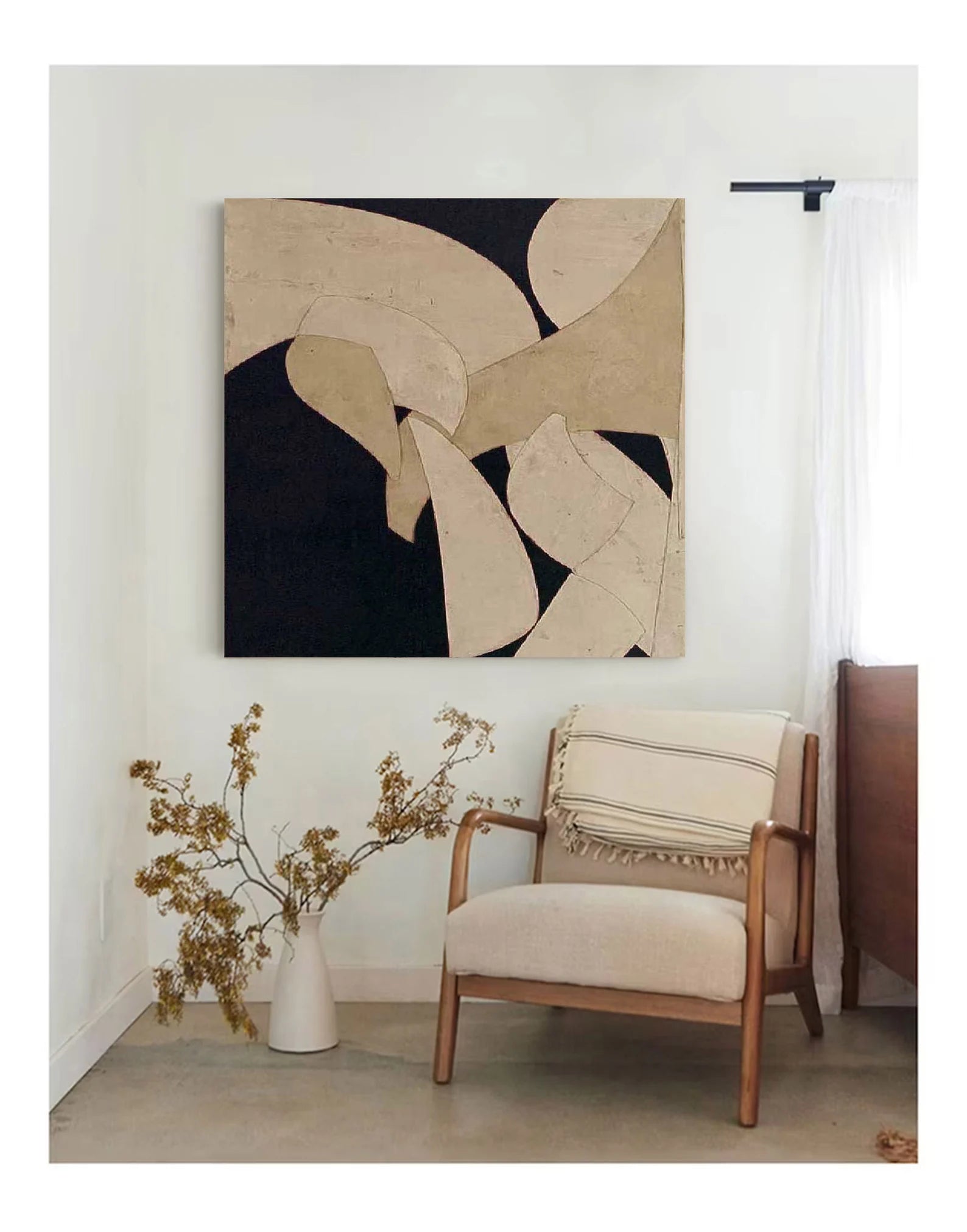 Abstract Neutral Form Art | Elegant Sophistication