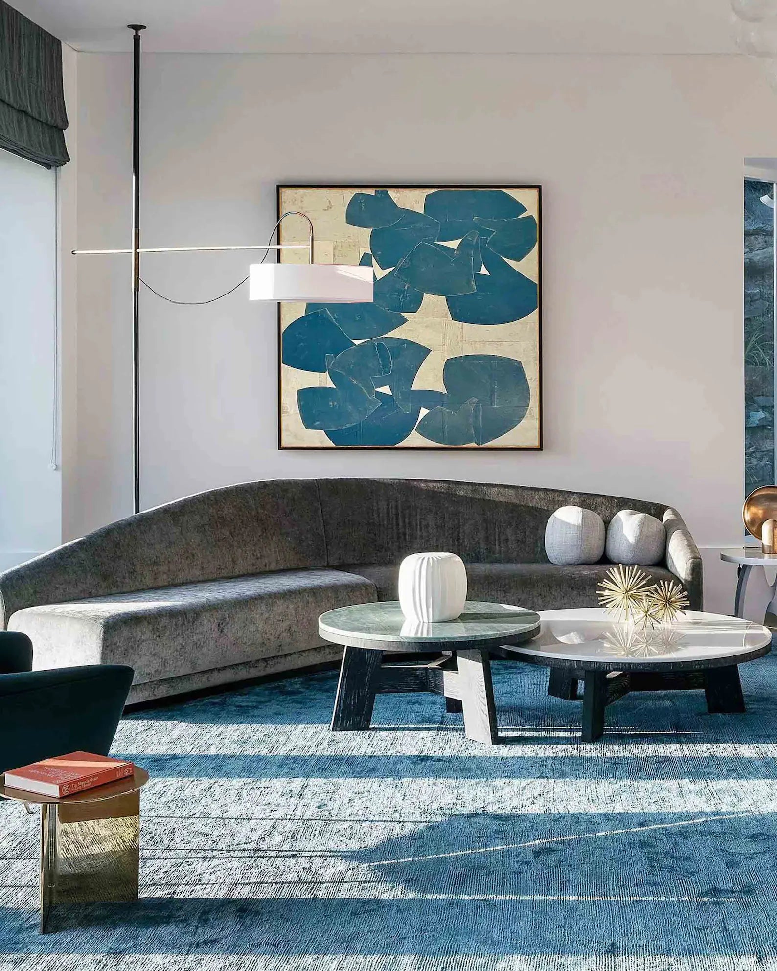 Abstract Teal Shape Art | Contemporary Elegance