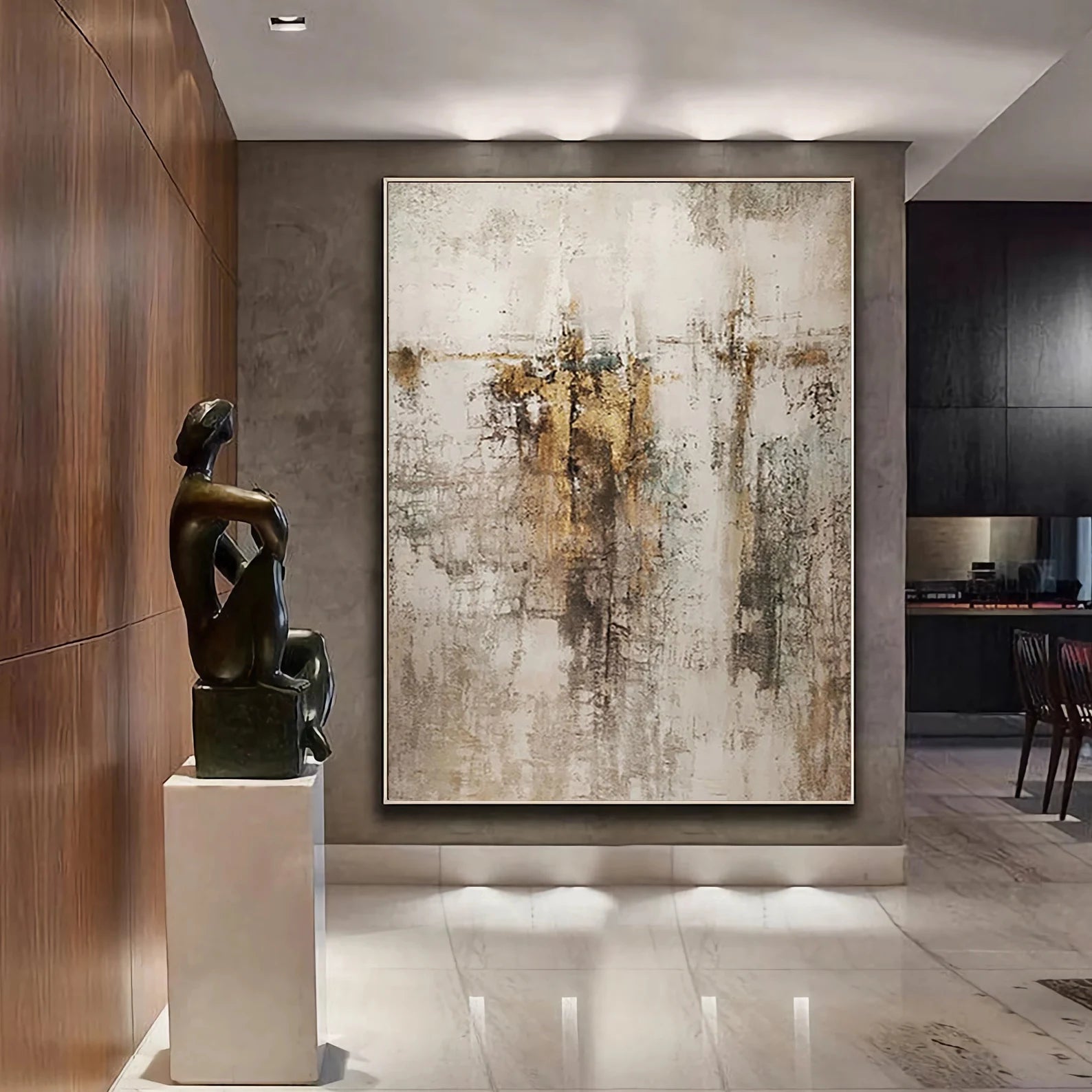 Textured Aurous Abstraction | Gold Gris