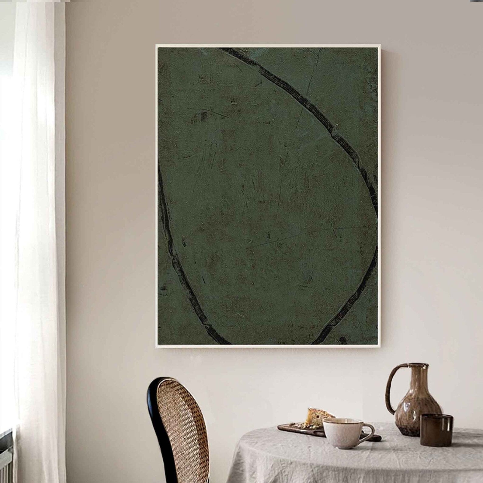 Textured Green Minimalism | Sage Black