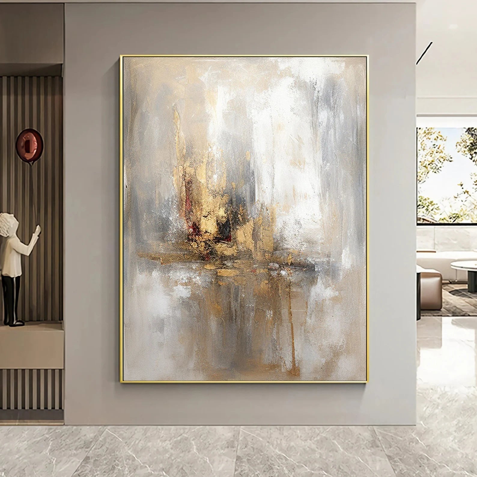 Textured Opulent Abstraction | Gold Gray