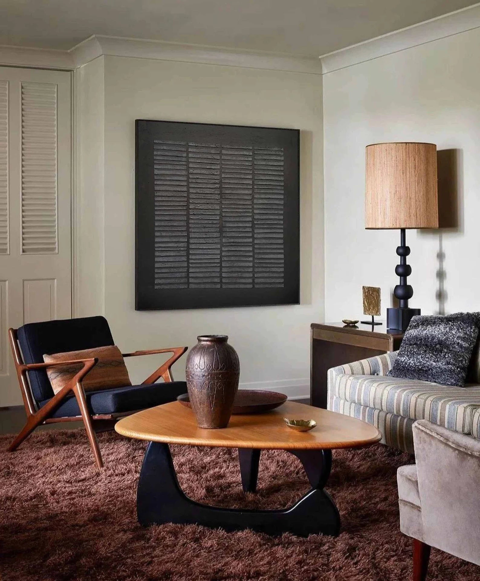 Textured Black Grid Art | Edgy Sophistication