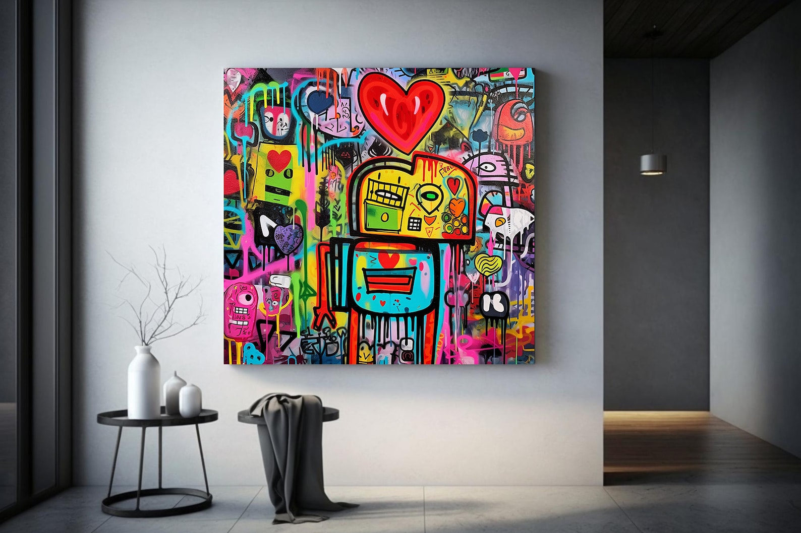 Vibrant Graffiti Ensemble | Heart Accents