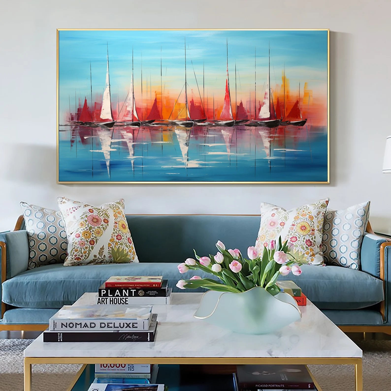Textured Sailboat Opulence | Sunset Glow