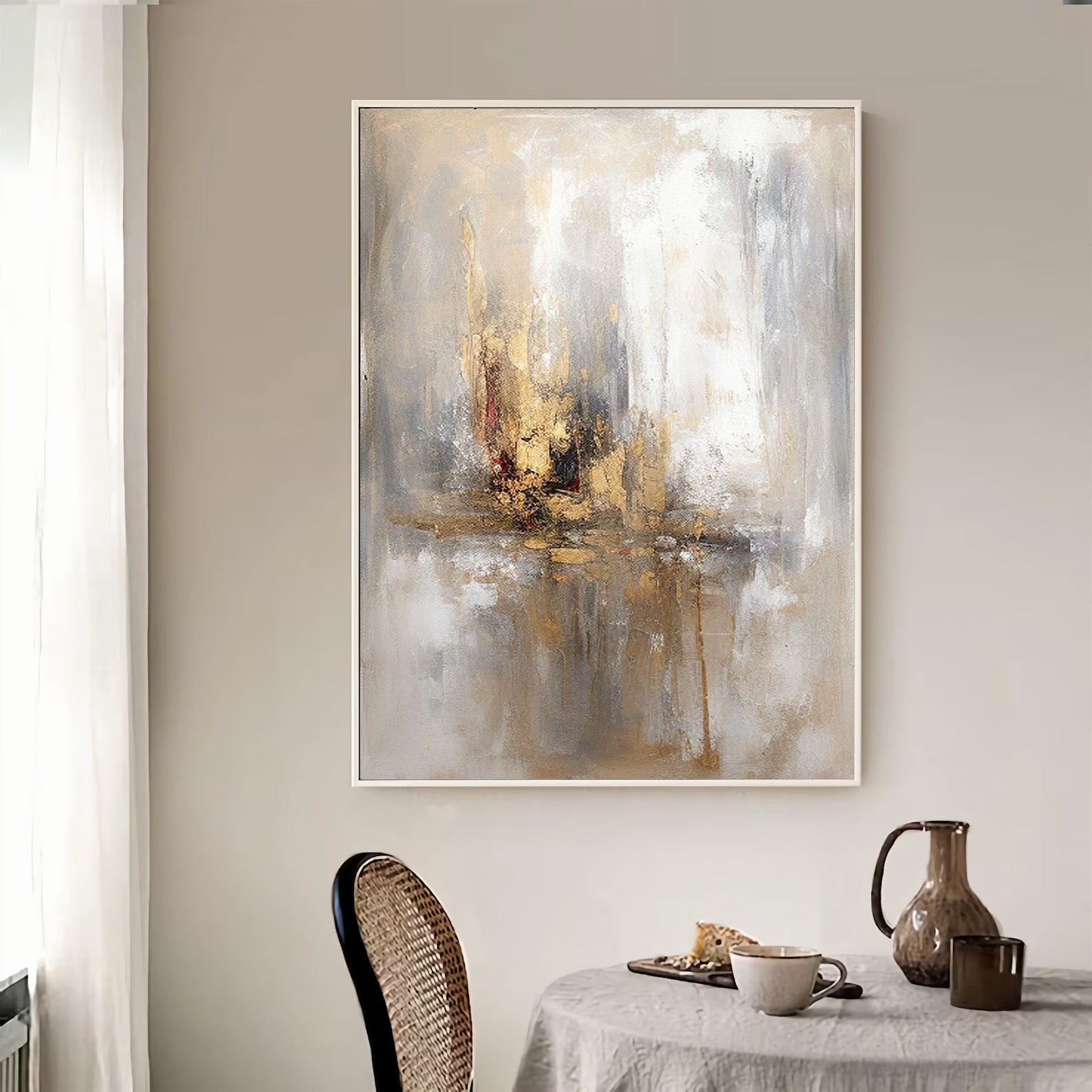 Textured Opulent Abstraction | Gold Gray