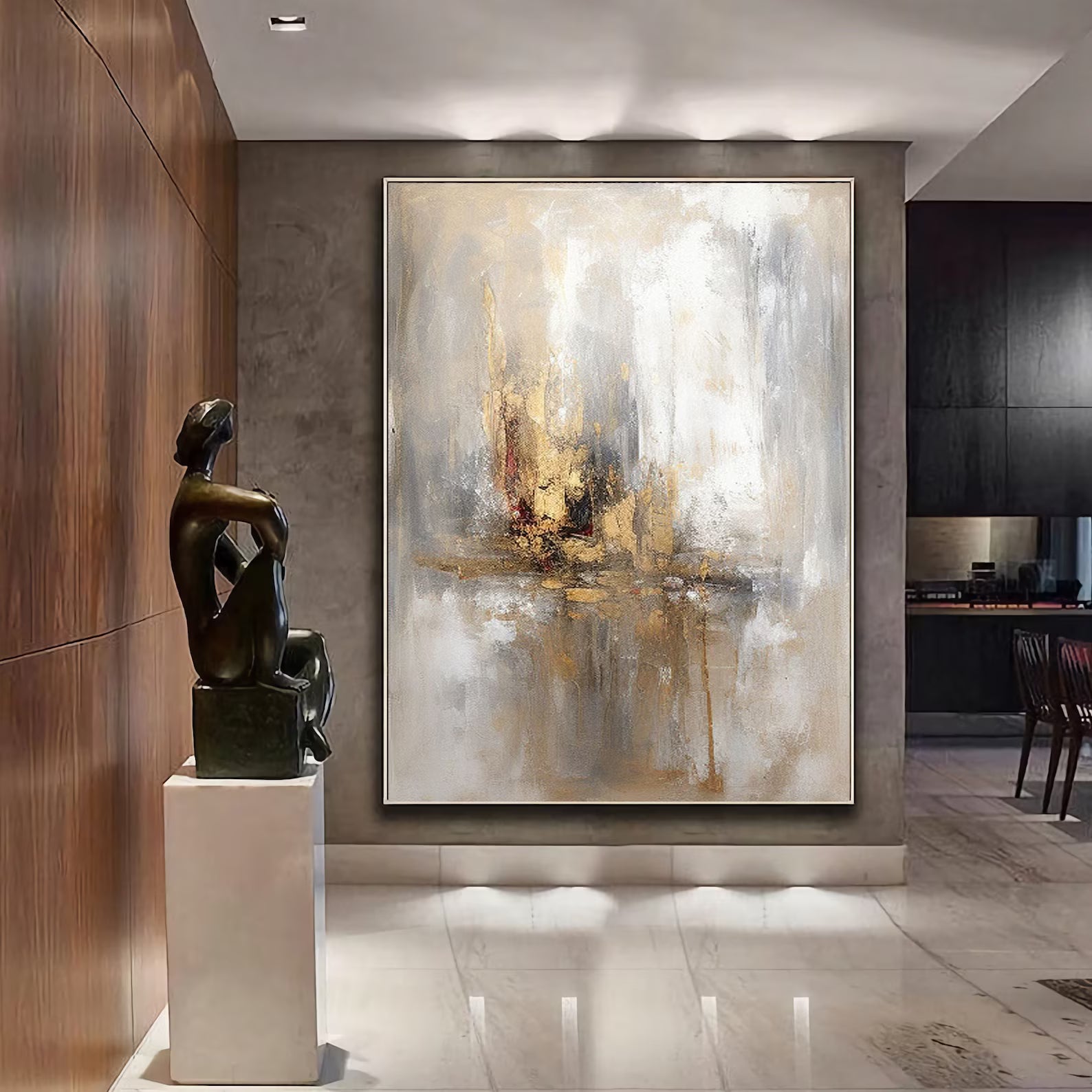 Textured Opulent Abstraction | Gold Gray